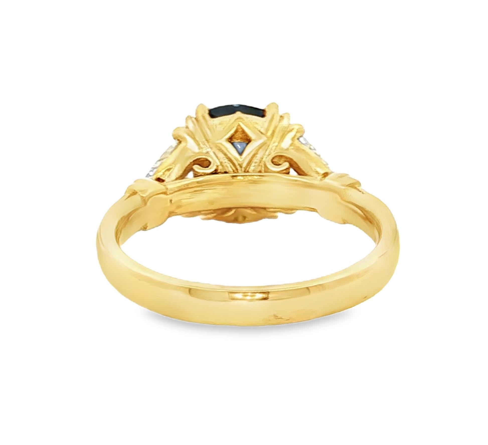 Sapphire and diamond vintage style ring