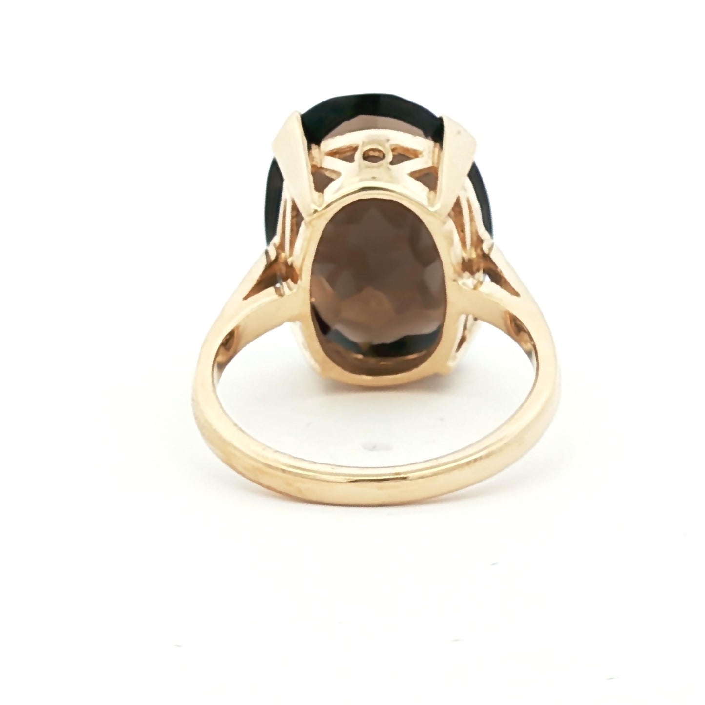 Bold smokey quartz prong set solitaire ring