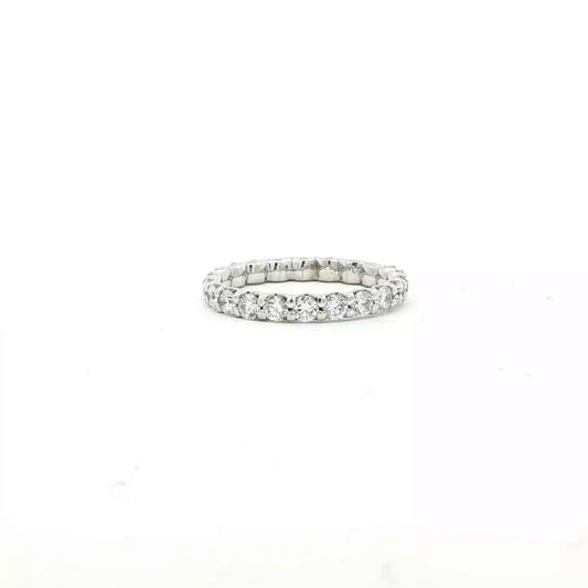 White gold shared prong diamond eternity ring