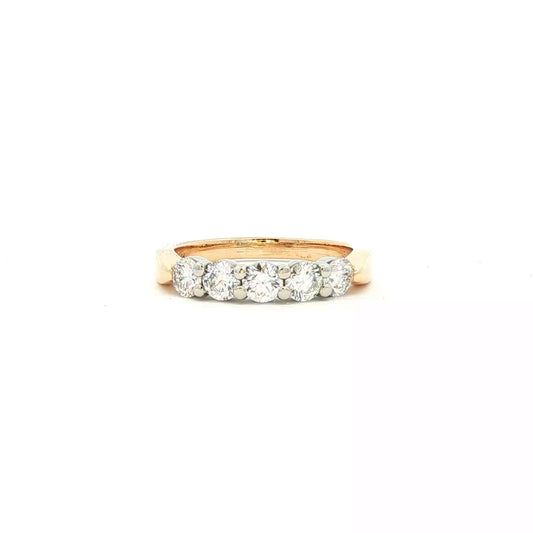 Five diamond two tone wedding ring
