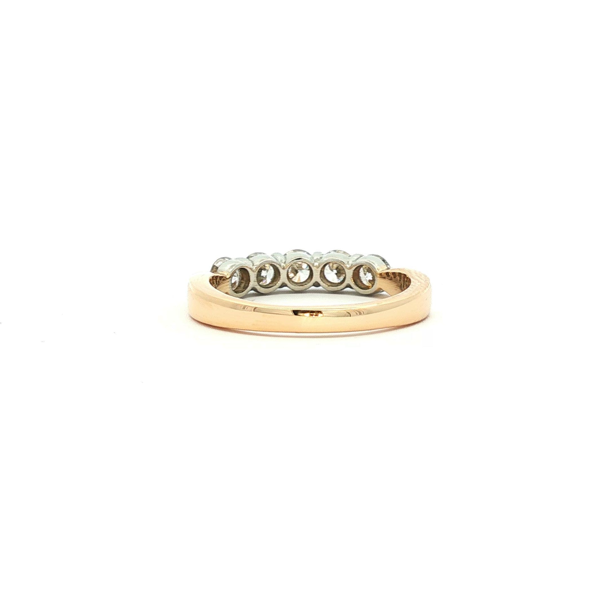 Five diamond two tone wedding ring