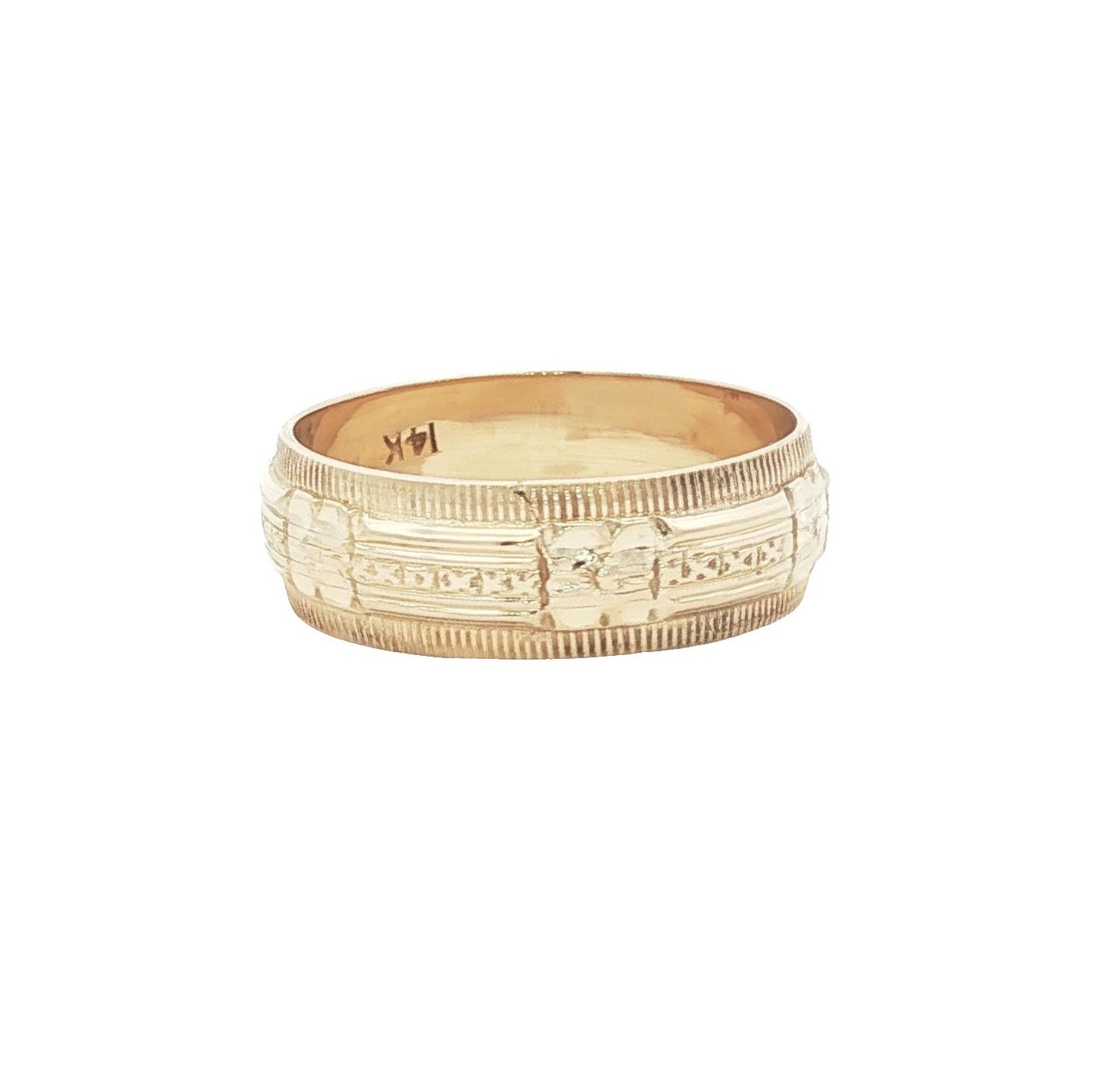 Mid century 6mm wide carved wedding ring