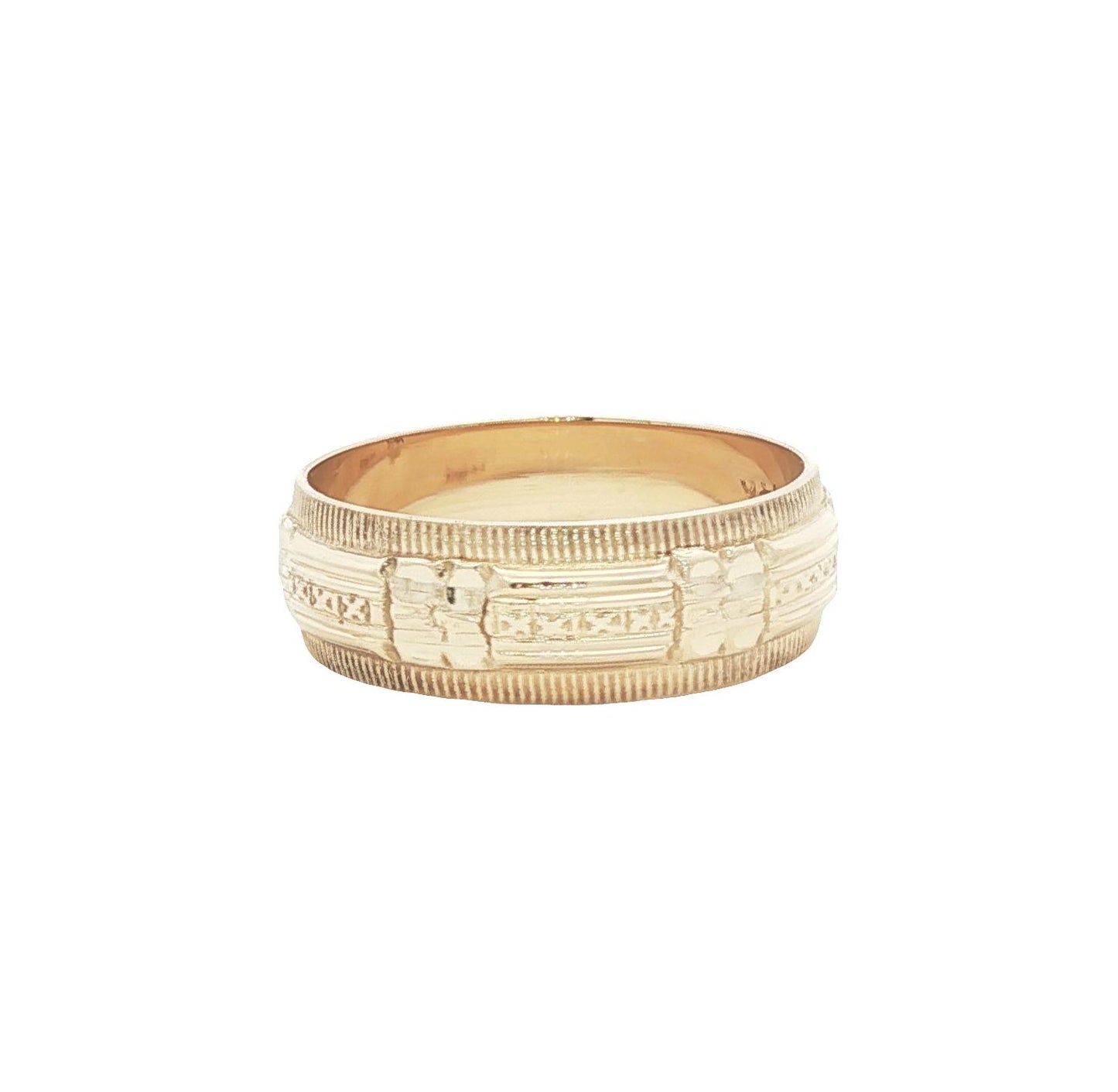 Mid century 6mm wide carved wedding ring