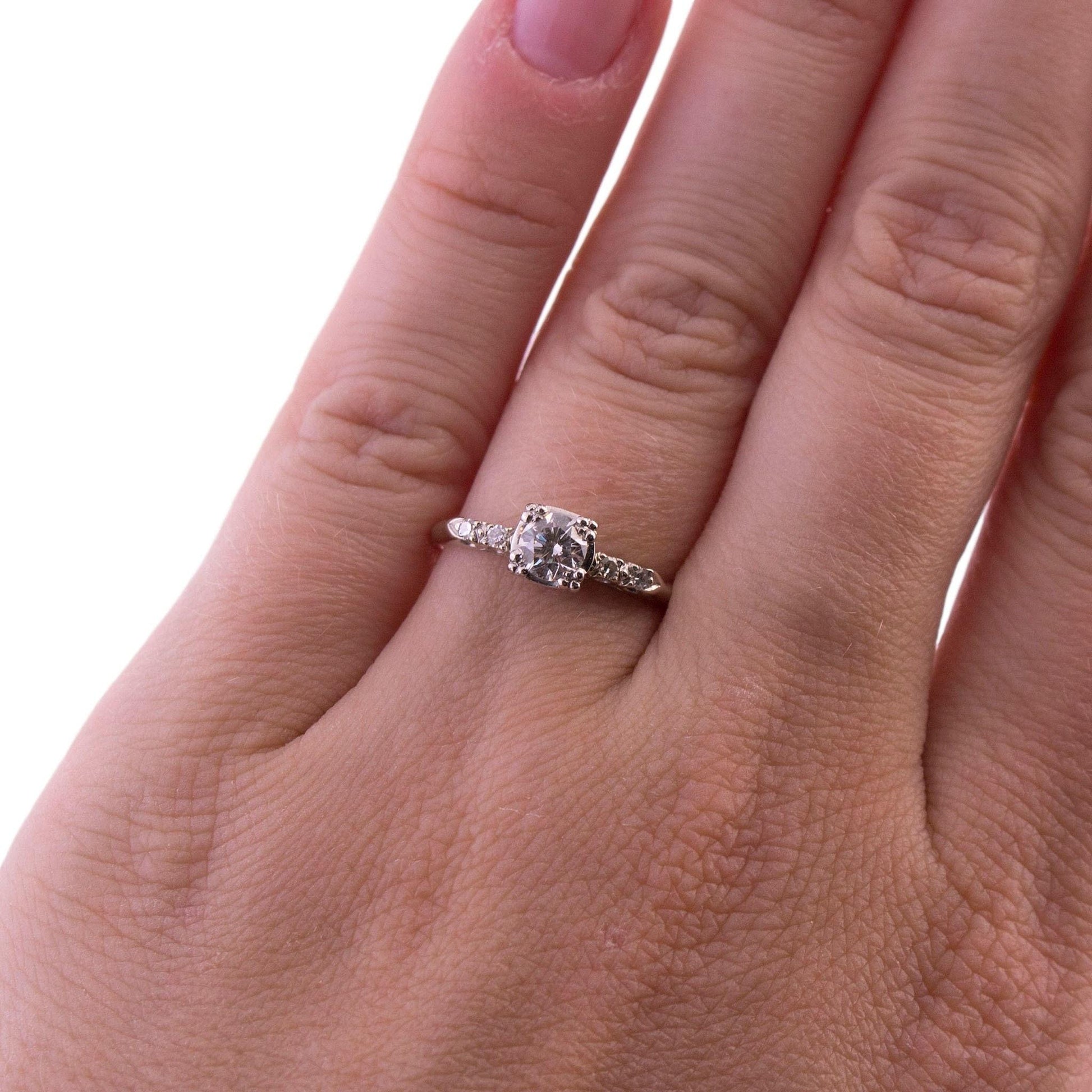 14K White Gold Diamond Engagement Ring