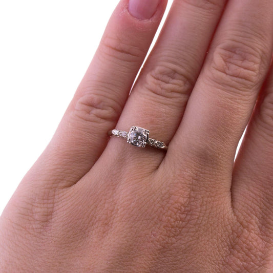 14K White Gold Diamond Engagement Ring