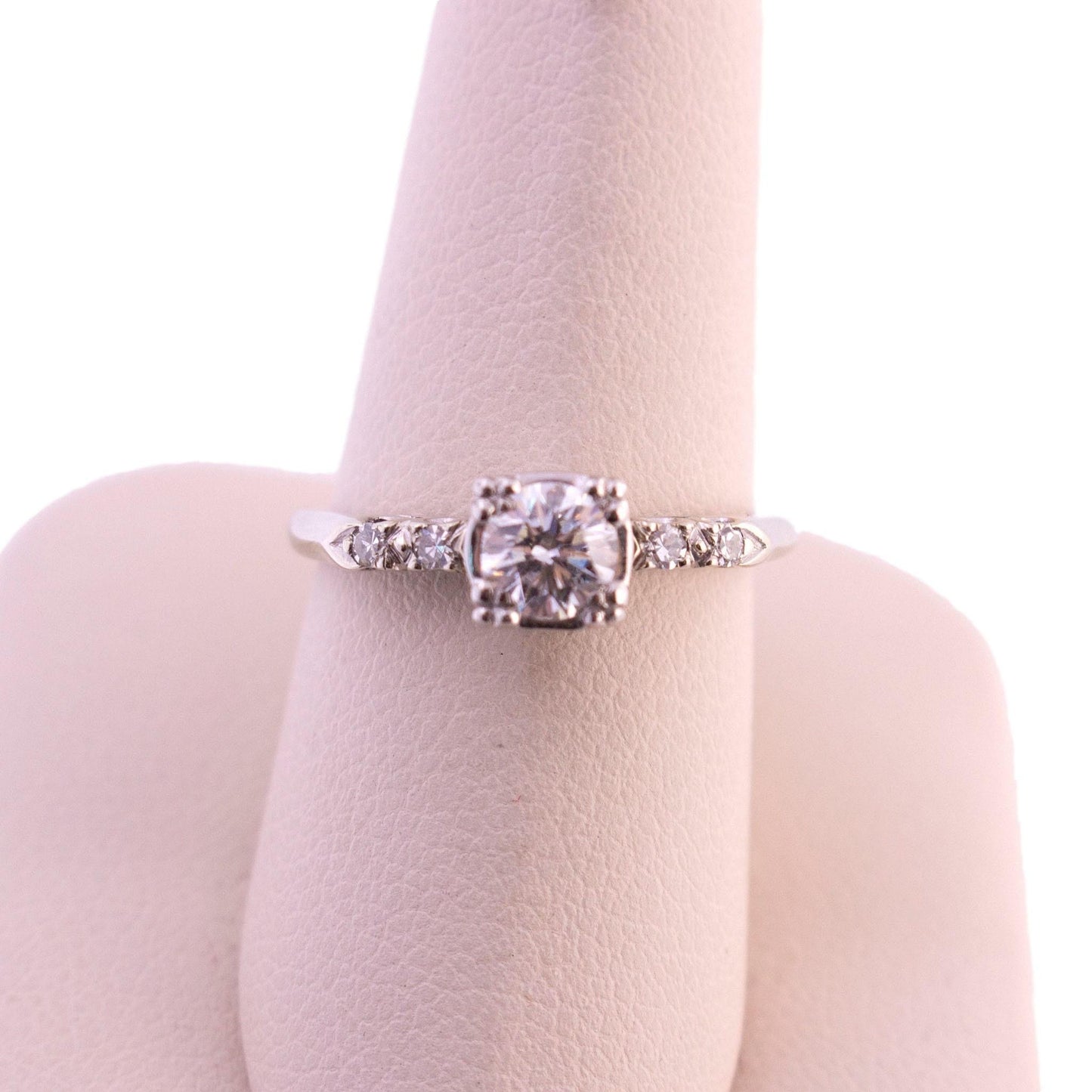 14K White Gold Diamond Engagement Ring