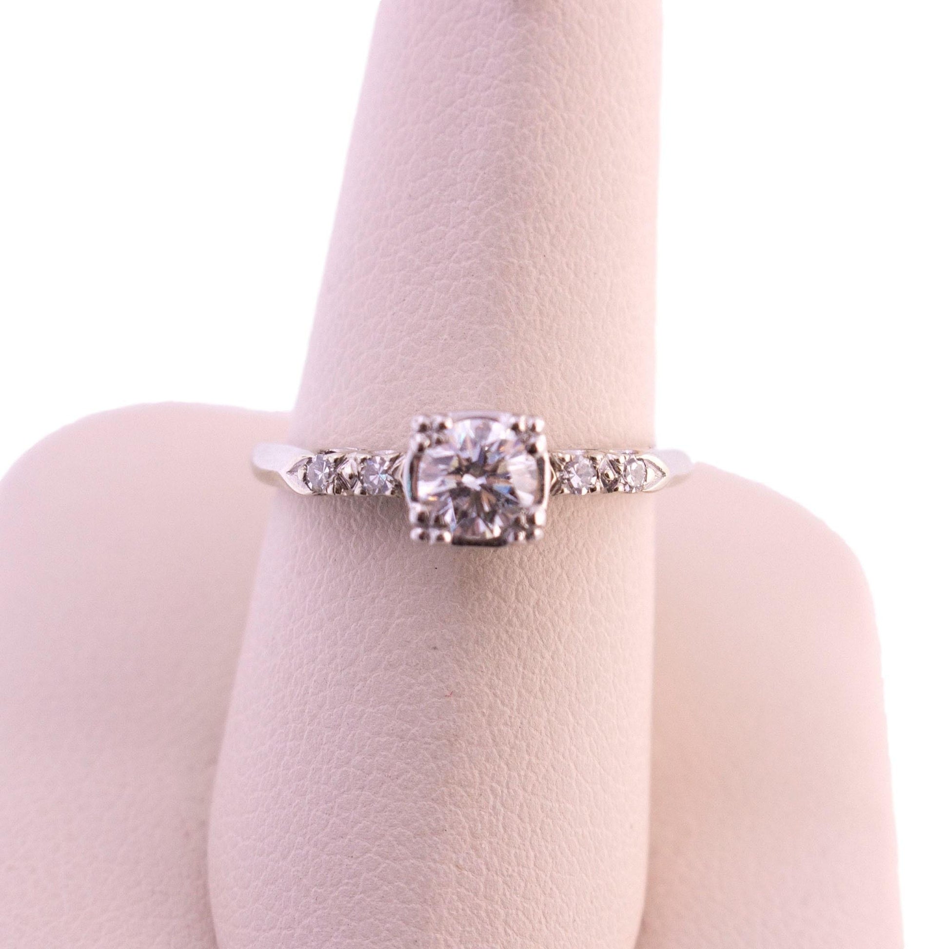 14K White Gold Diamond Engagement Ring