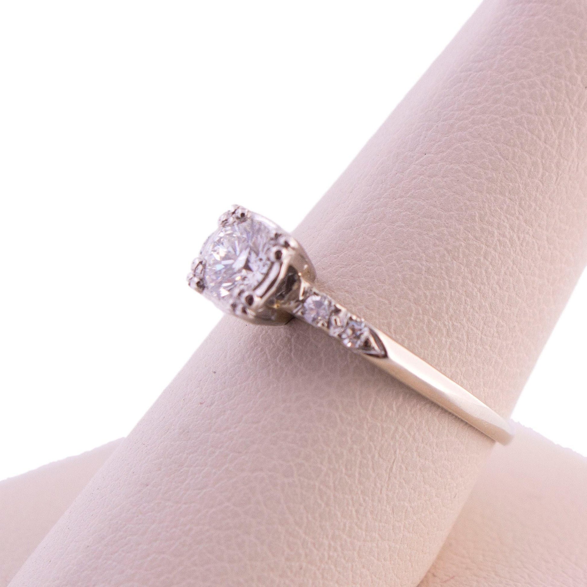 14K White Gold Diamond Engagement Ring