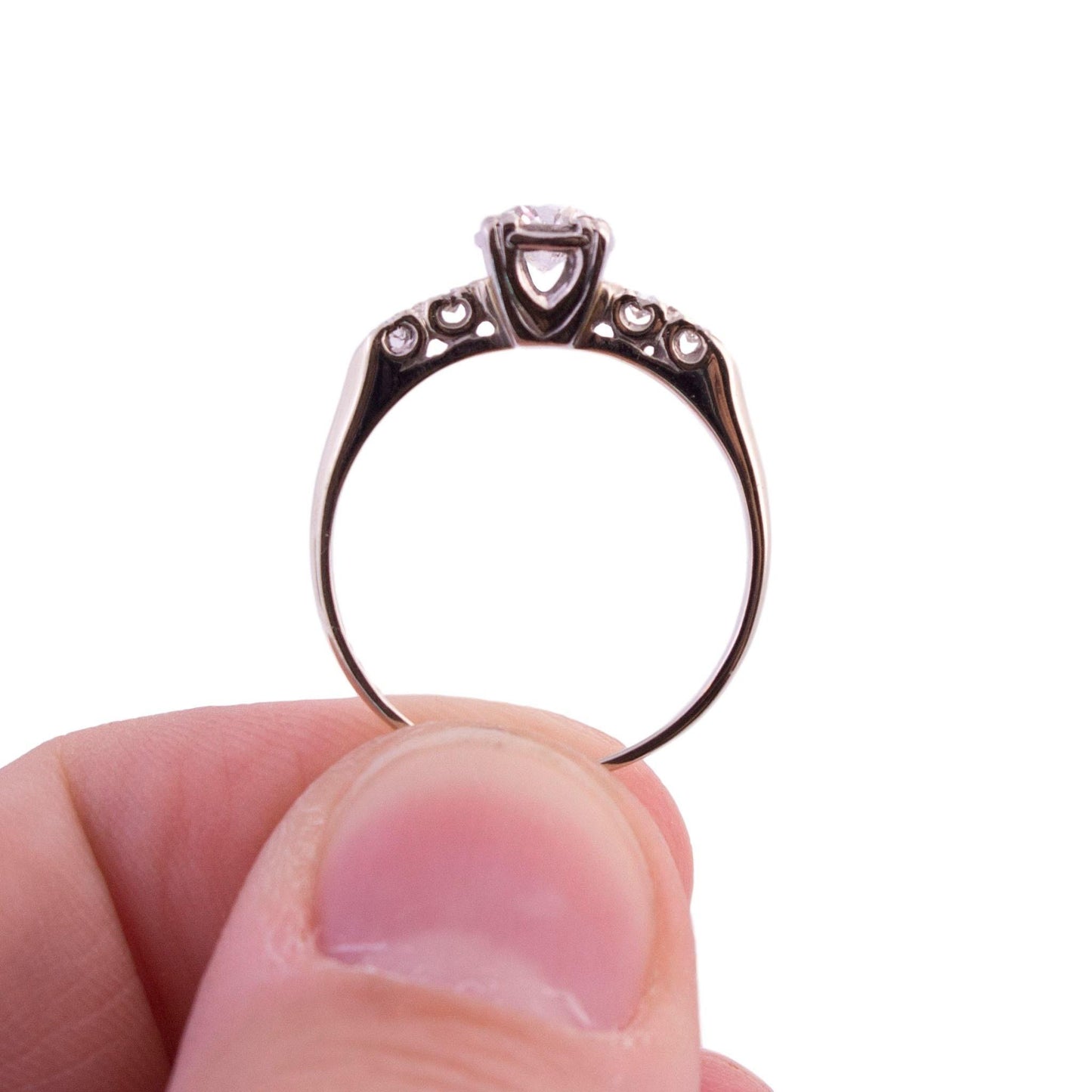 14K White Gold Diamond Engagement Ring