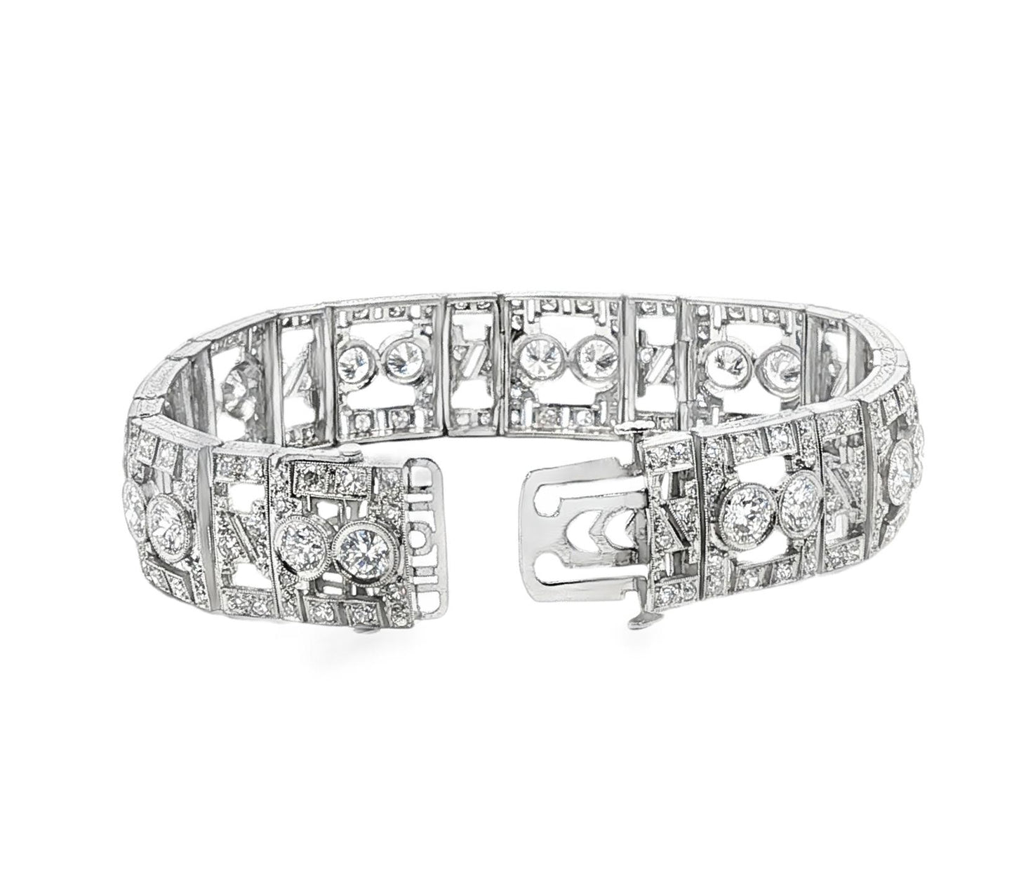 Platinum eight carat total weight Deco style bracelet