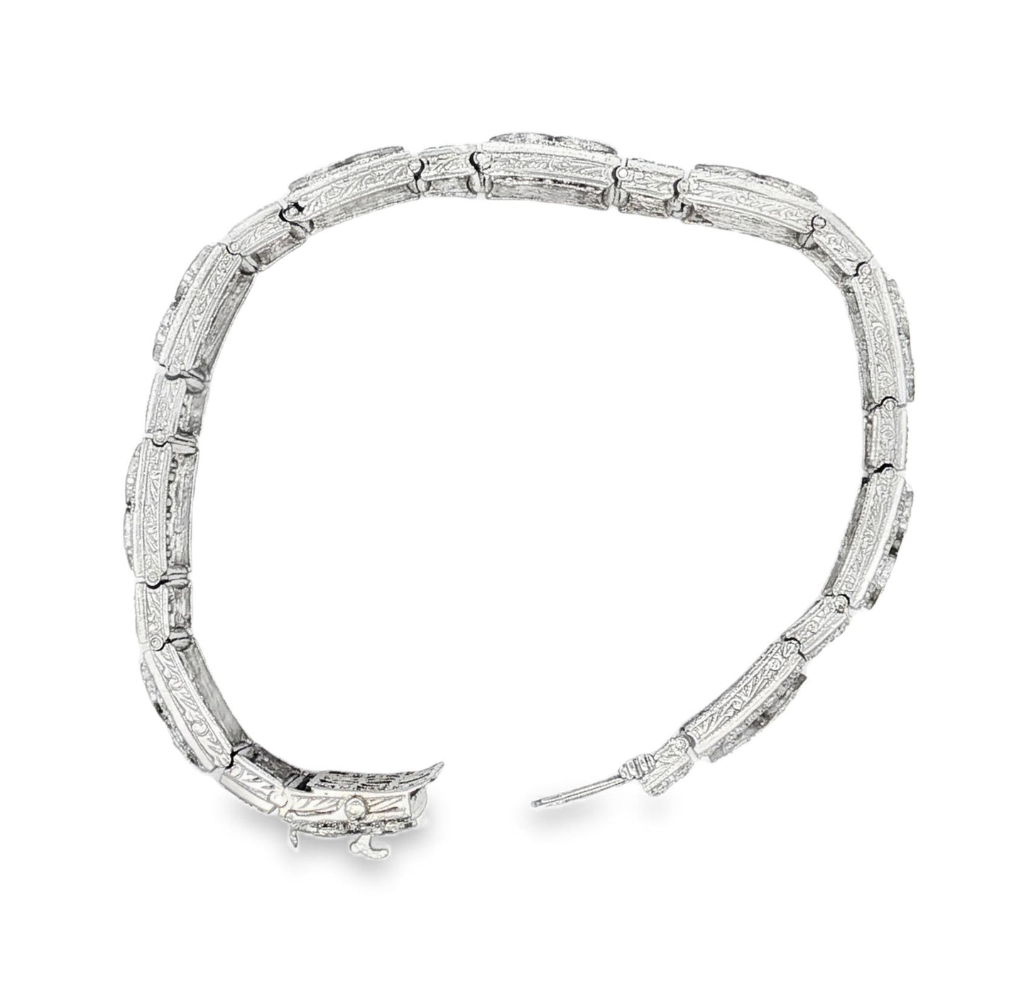 Platinum eight carat total weight Deco style bracelet