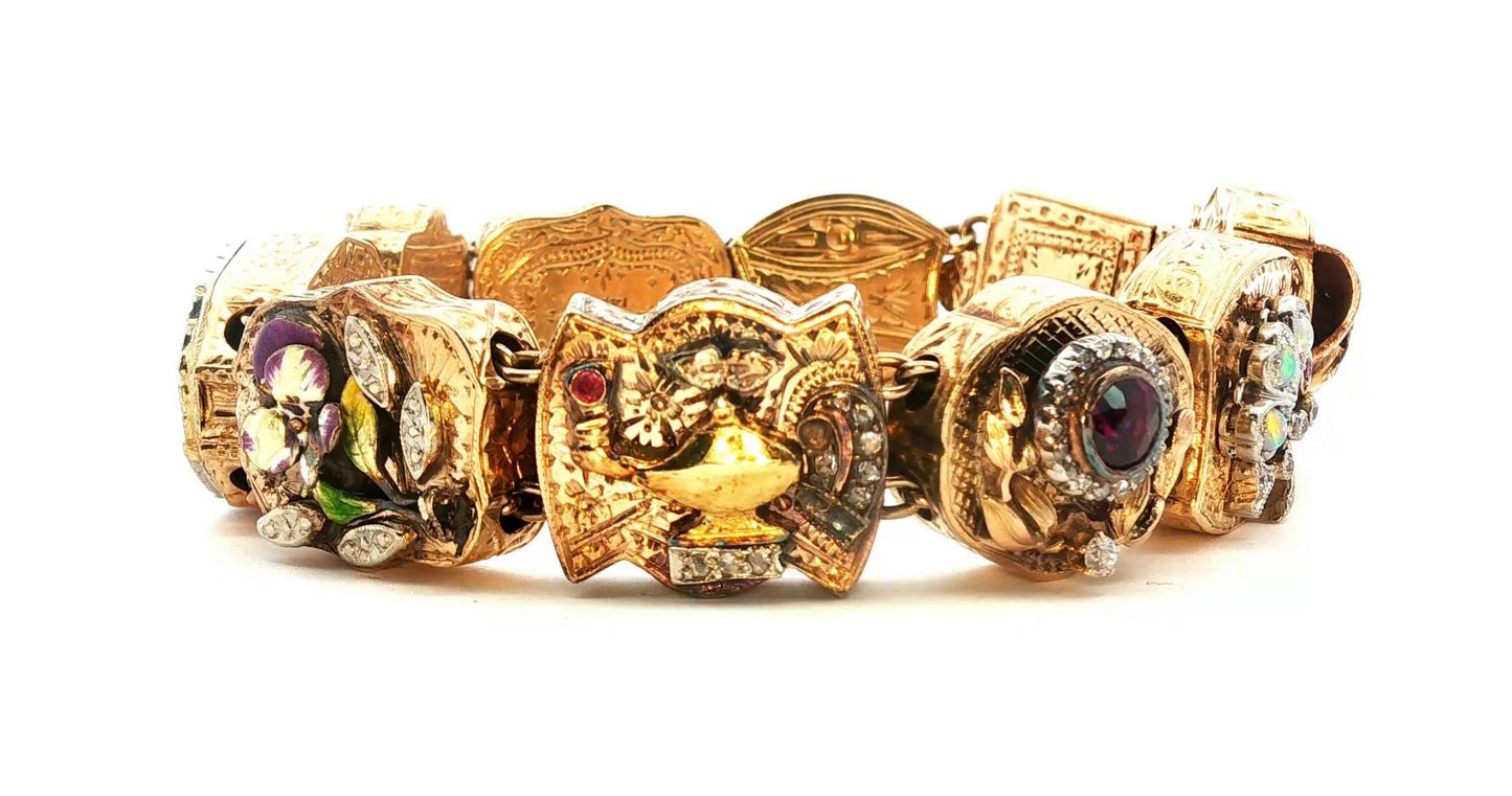 Turn of the century hand engraved slide bracelet