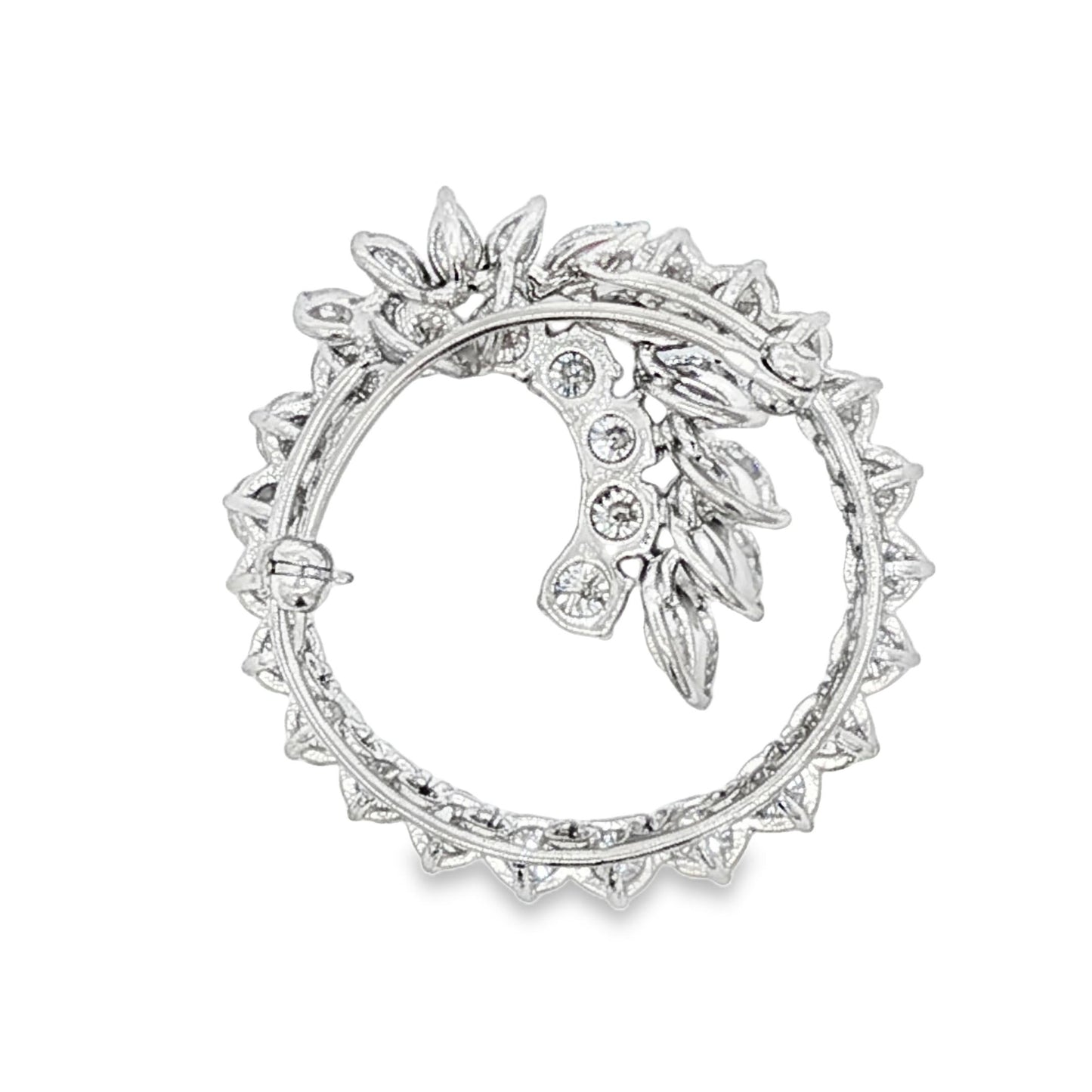 Platinum mid-century natural diamond spray brooch