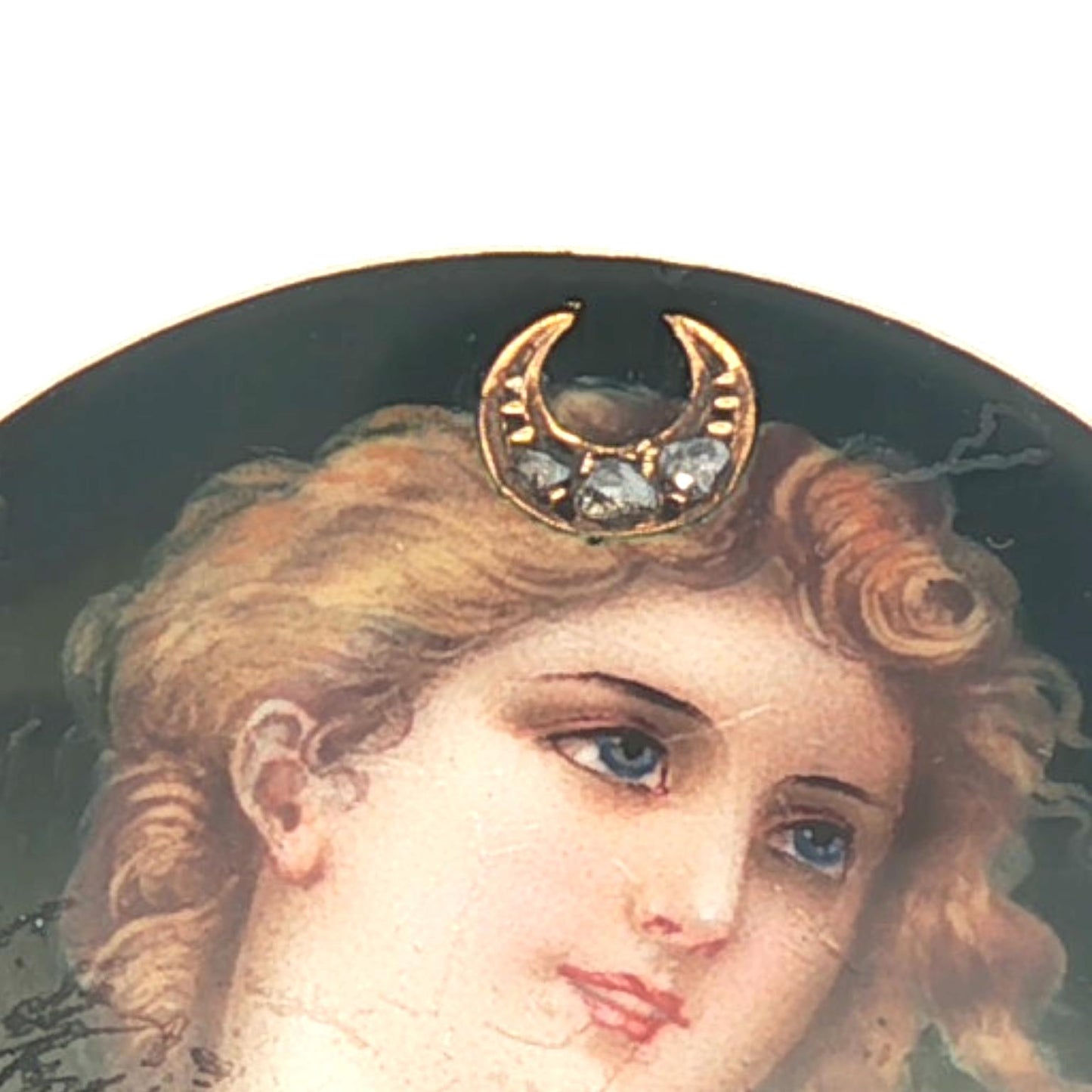 Diana the Huntress hand painted Victorian enamel pin