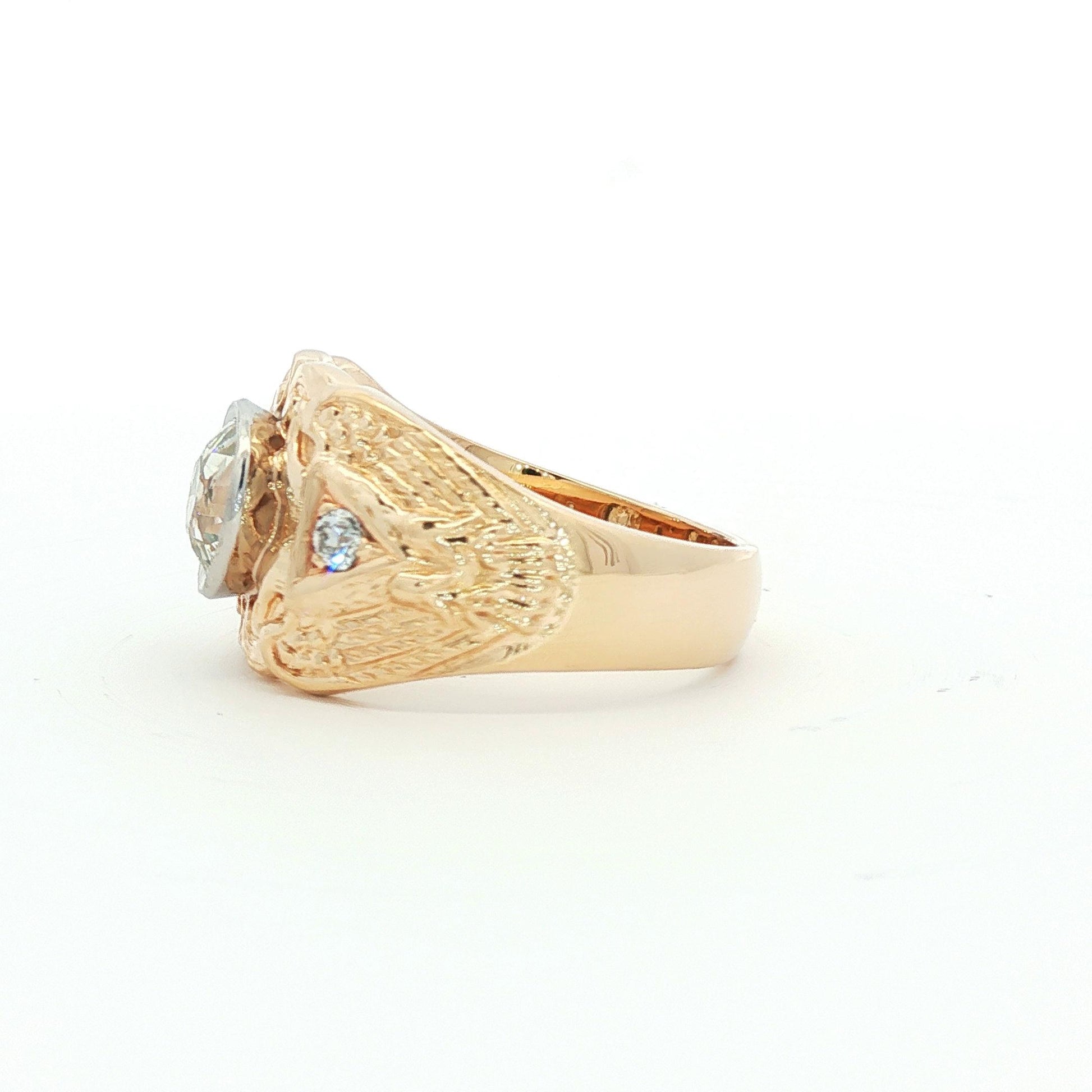Scottish Rite 1.80 carat Old Euro Cut diamond 14k ring