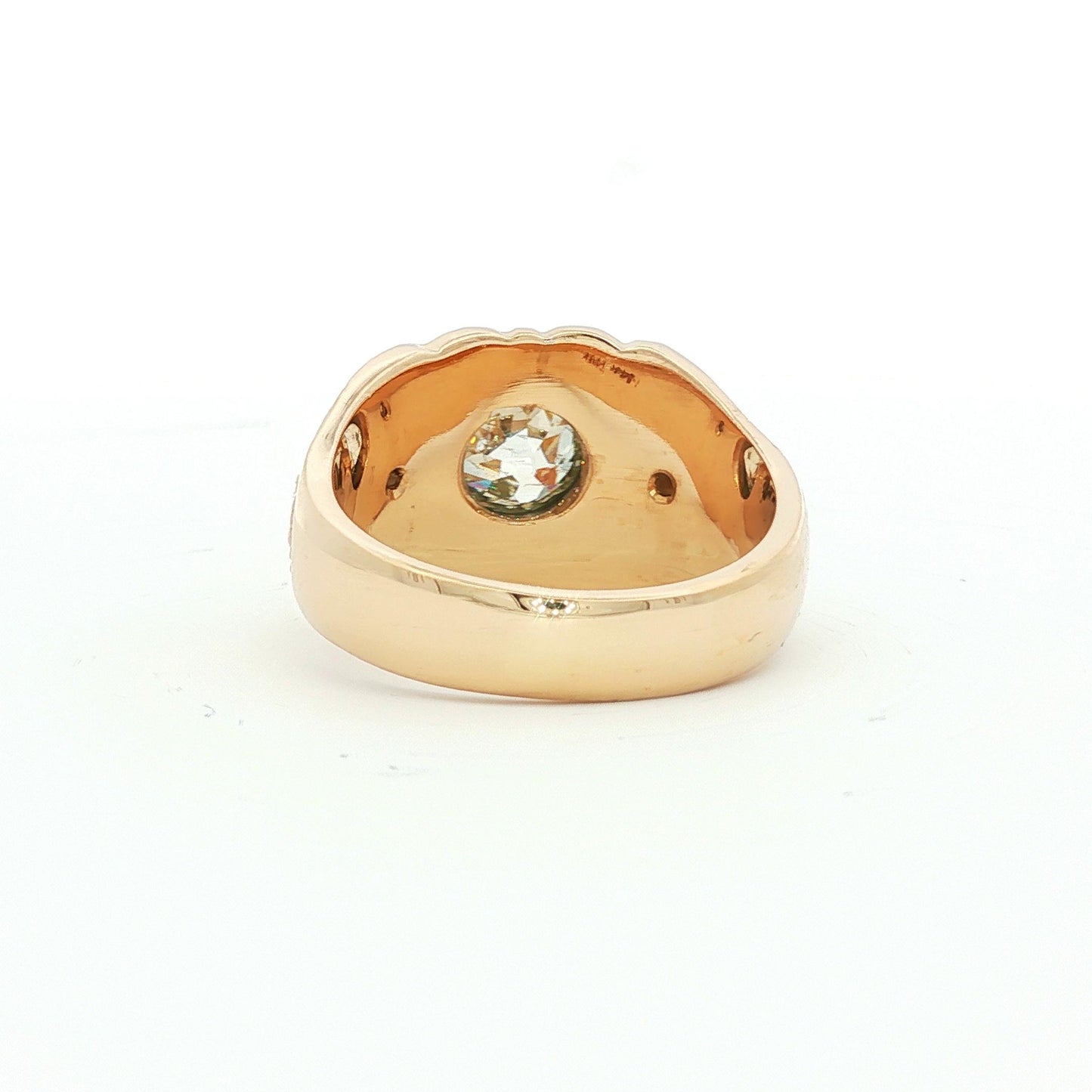 Scottish Rite 1.80 carat Old Euro Cut diamond 14k ring