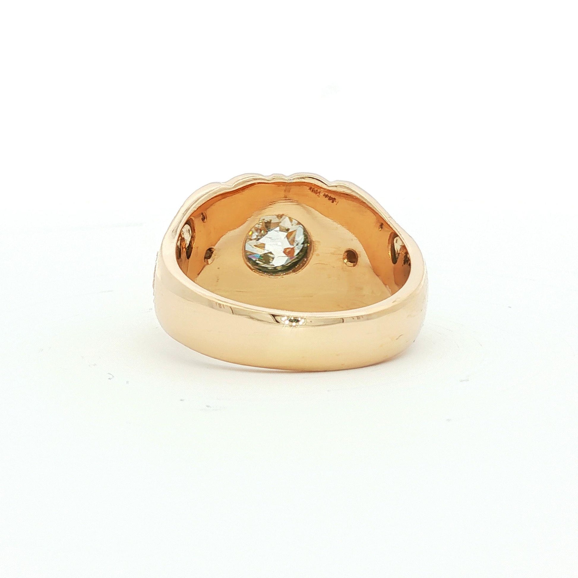 Scottish Rite 1.80 carat Old Euro Cut diamond 14k ring