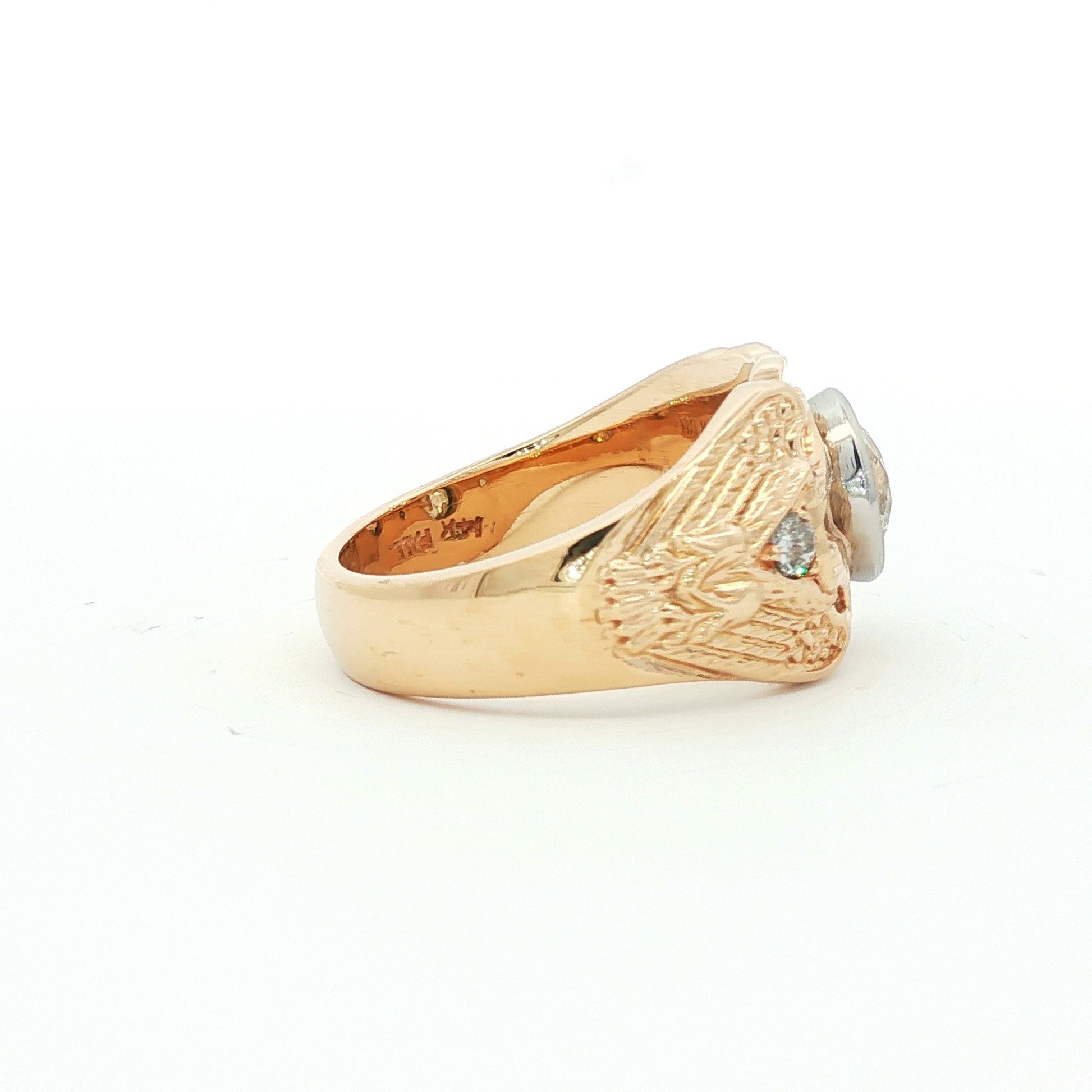 Scottish Rite 1.80 carat Old Euro Cut diamond 14k ring