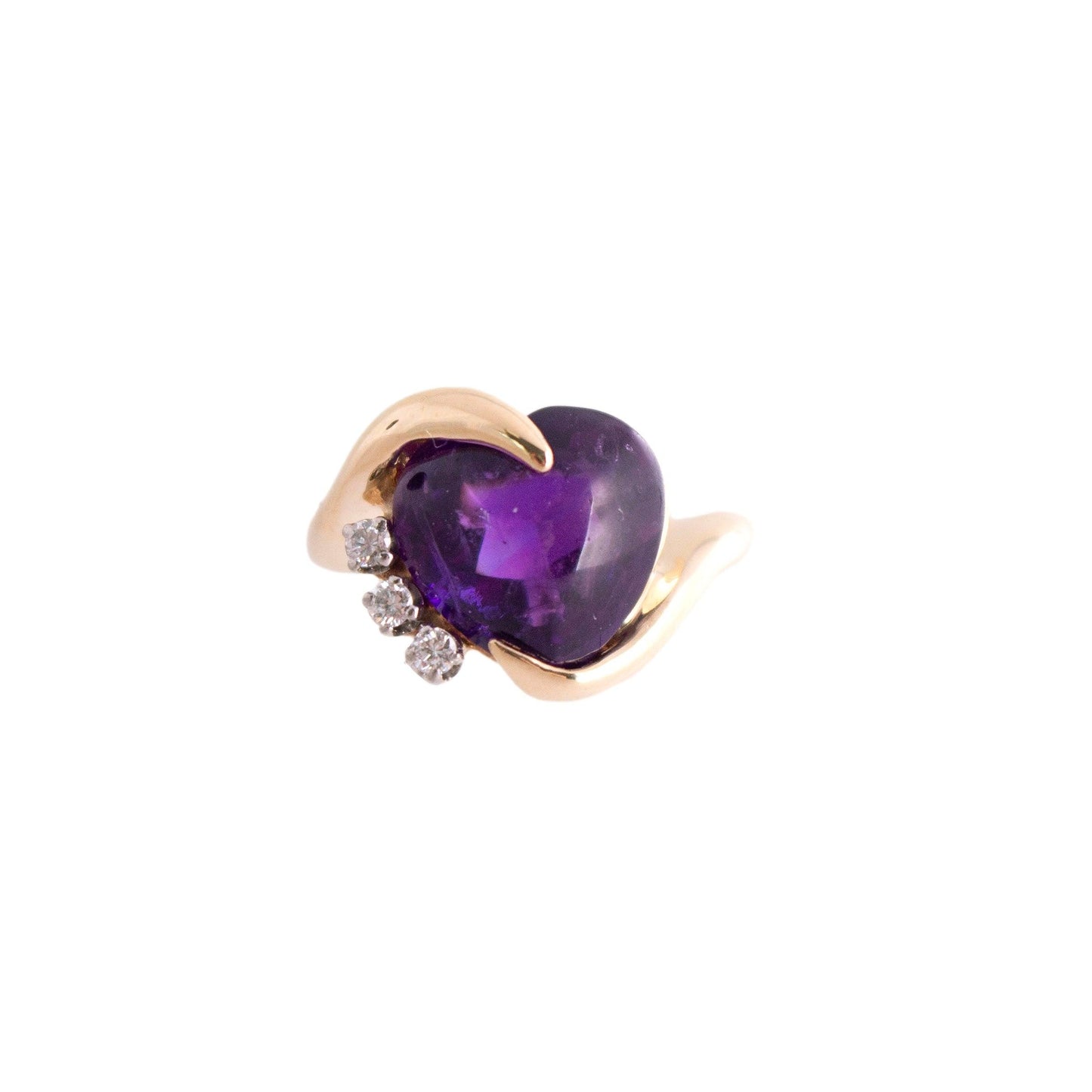 Amethyst Cabochon Heart Shape Ring