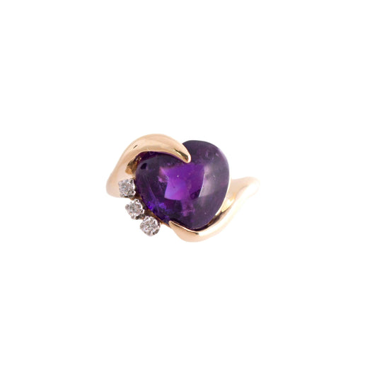 Amethyst Cabochon Heart Shape Ring