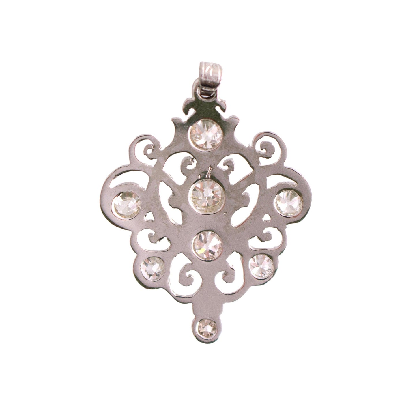 Antique 8 Old Mine cut Diamond Hand Pierced Pendant