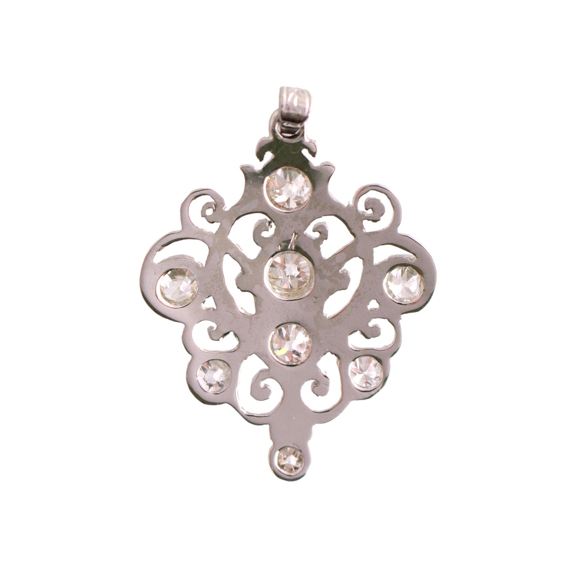 Antique 8 Old Mine cut Diamond Hand Pierced Pendant