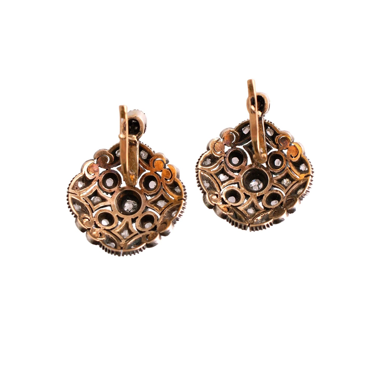 Antique Rose Cut Diamond Drop Earrings