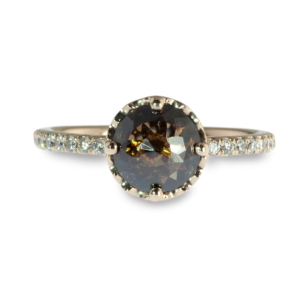 Brown Rose Cut Diamond Ring