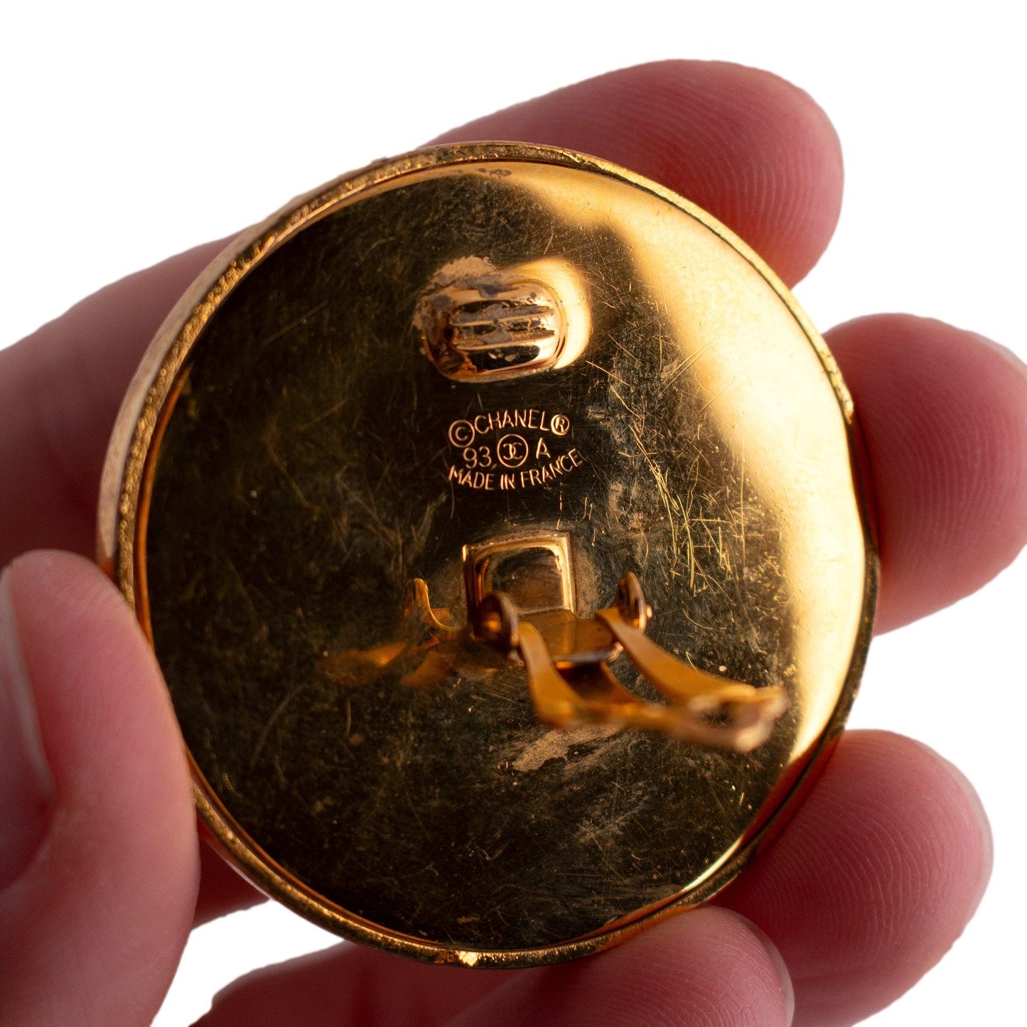 Vintage Chanel Gold and Black Large Earrings