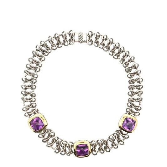 Yurman Sterling and 18k Amethyst Atlas Necklace