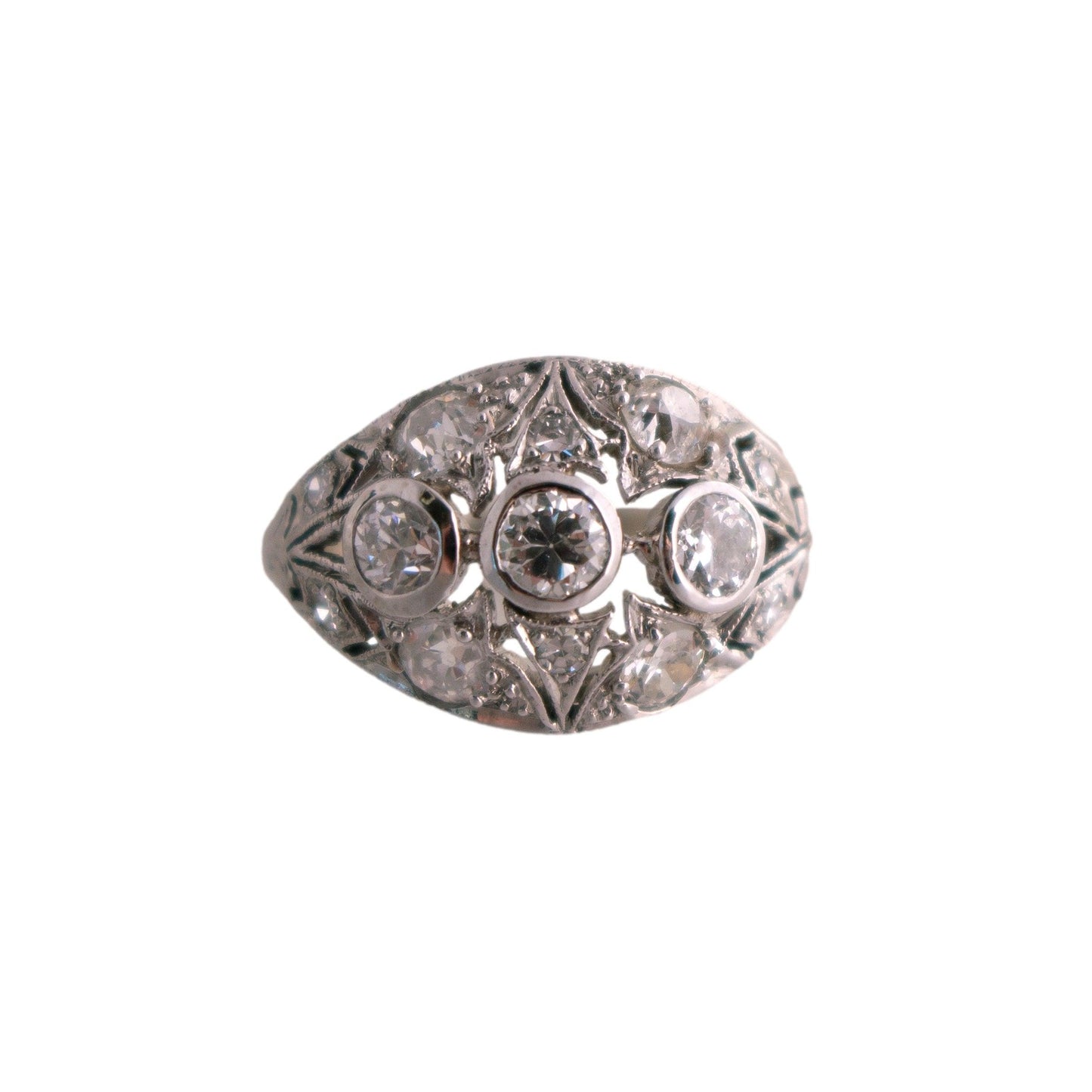 Old European Cut Diamond Filigree Ring