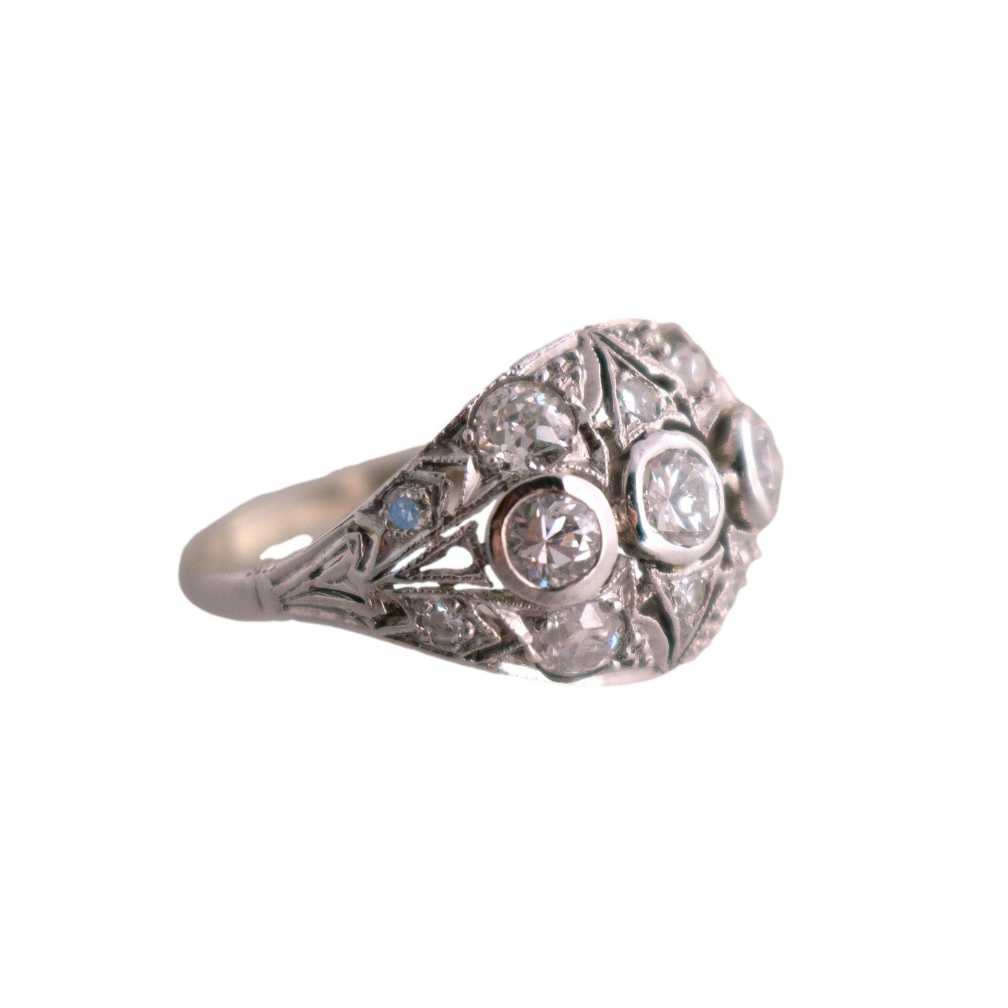 Old European Cut Diamond Filigree Ring