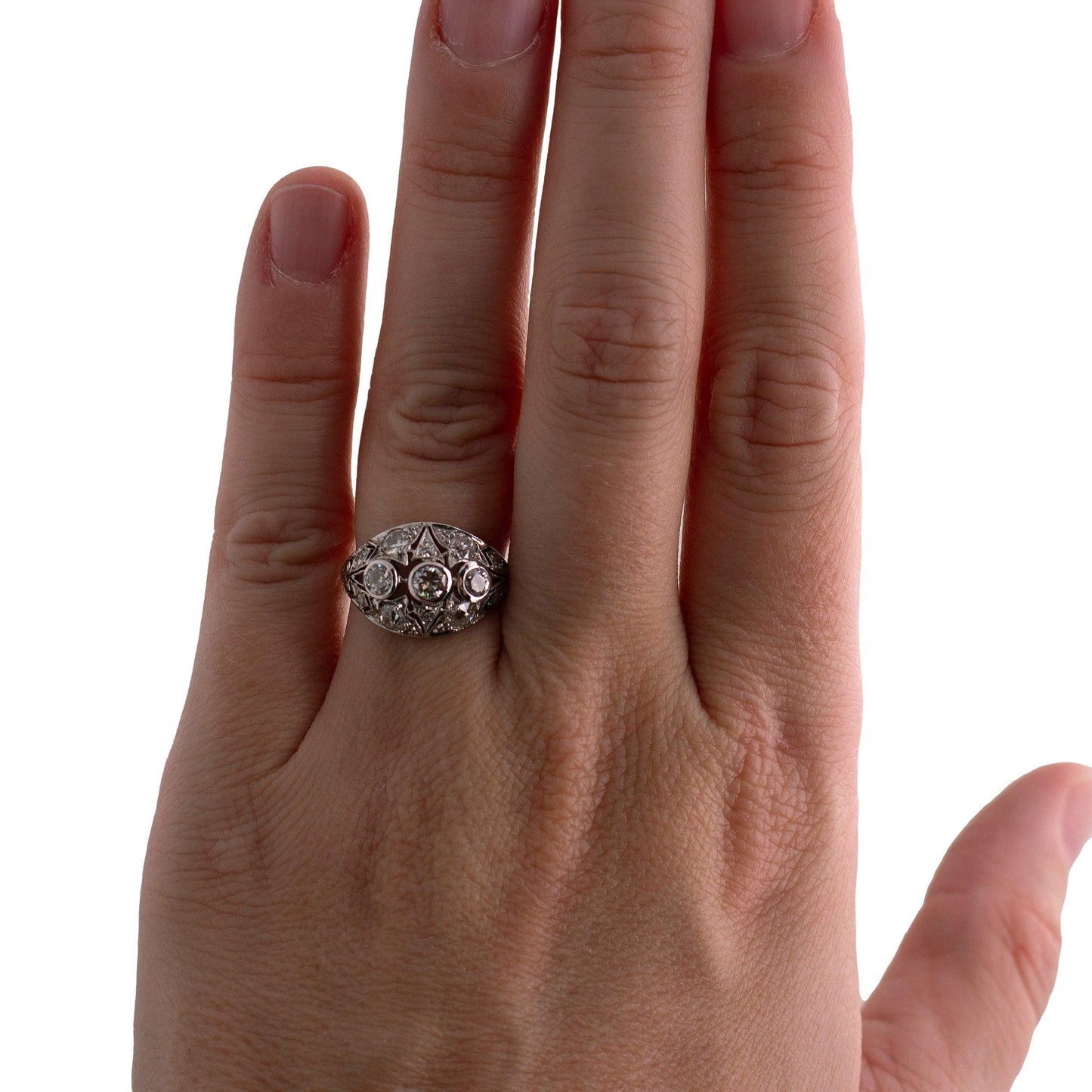 Old European Cut Diamond Filigree Ring