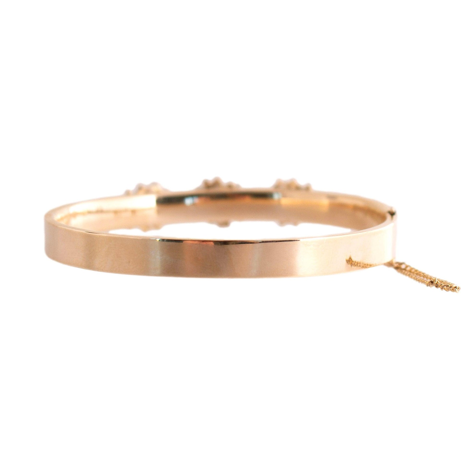 Vintage 5 Opal Hinged Bracelet in 14k yellow gold
