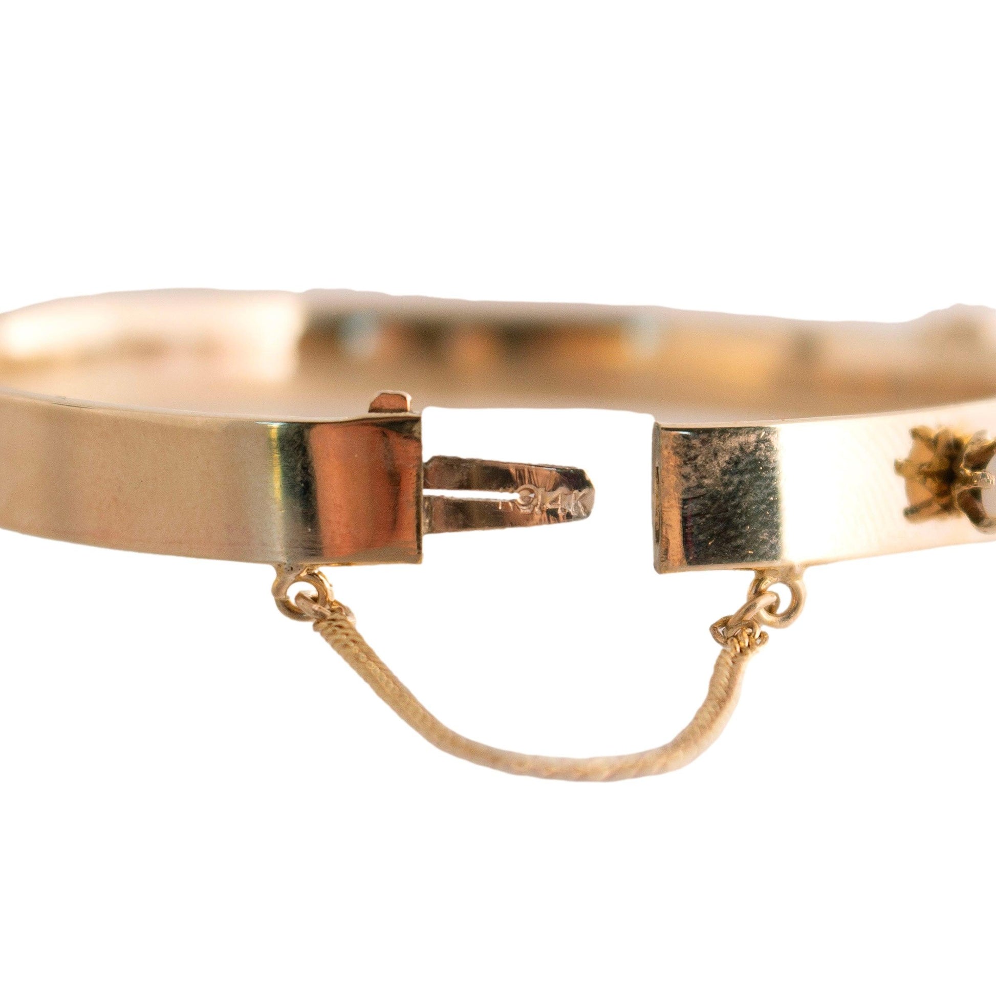 Vintage 5 Opal Hinged Bracelet in 14k yellow gold