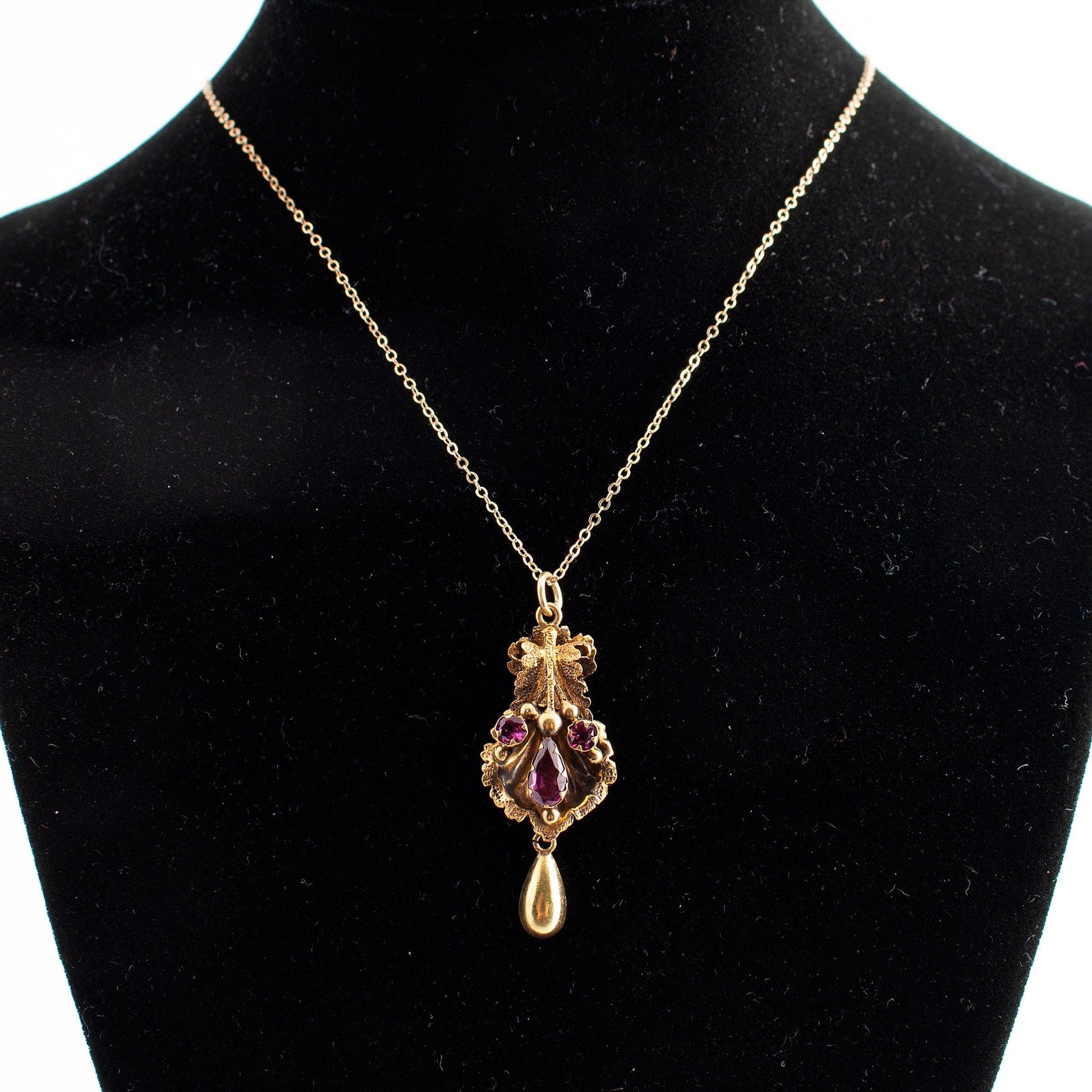 Rhodolite Garnet Victorian 12 karat Necklace