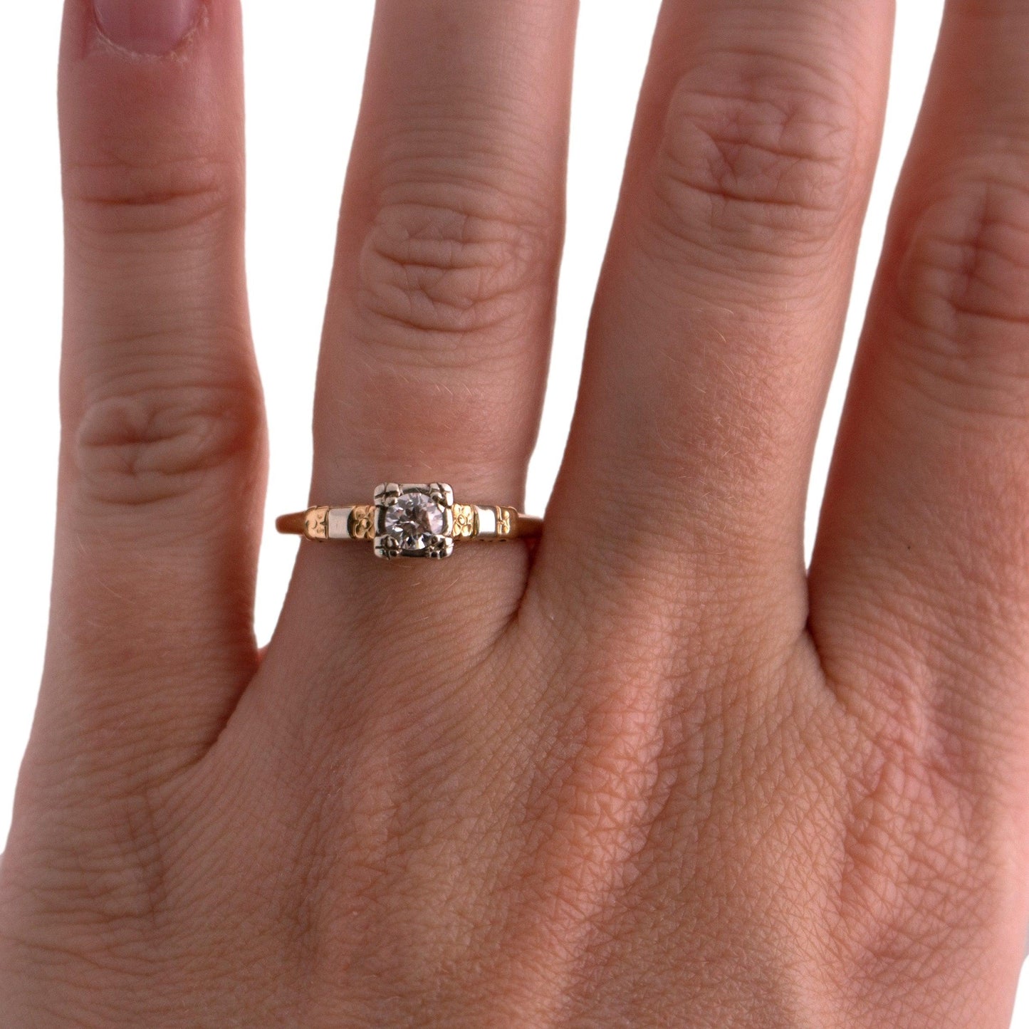 Two Tone Illusion Head Engagement Ring