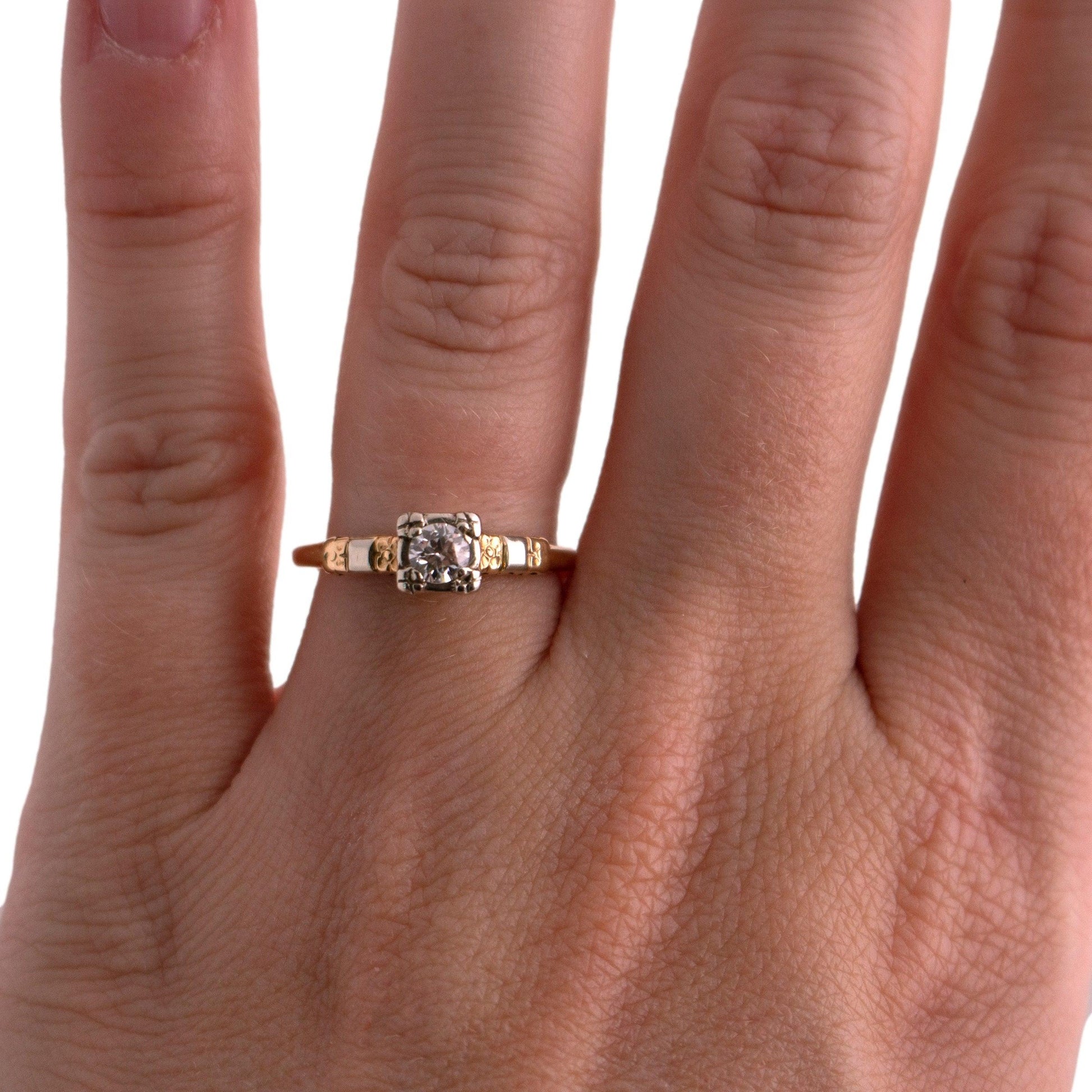 Two Tone Illusion Head Engagement Ring
