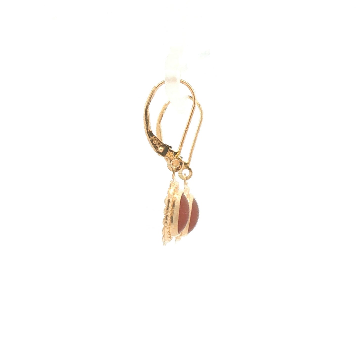 Gold Carnelian Drop Earrings