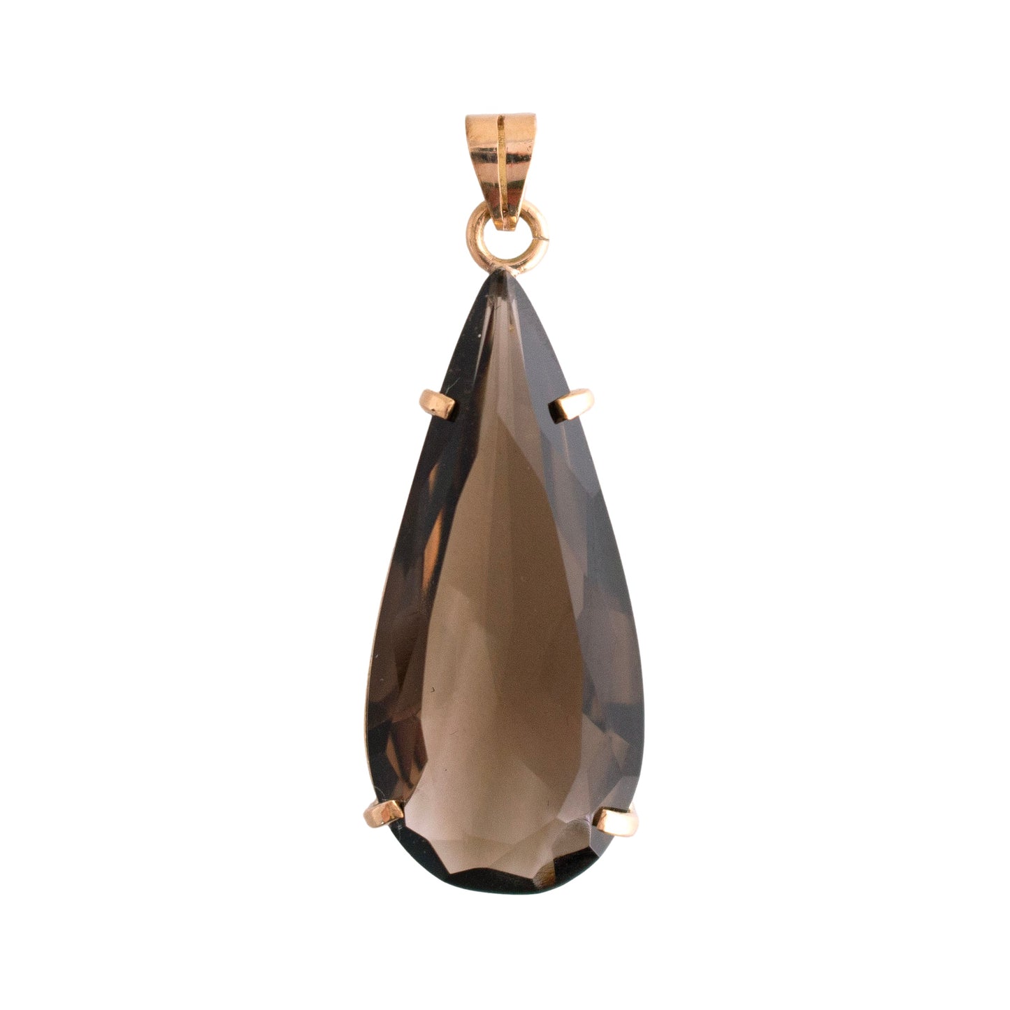 14K Gold Smoky Quartz Pendant