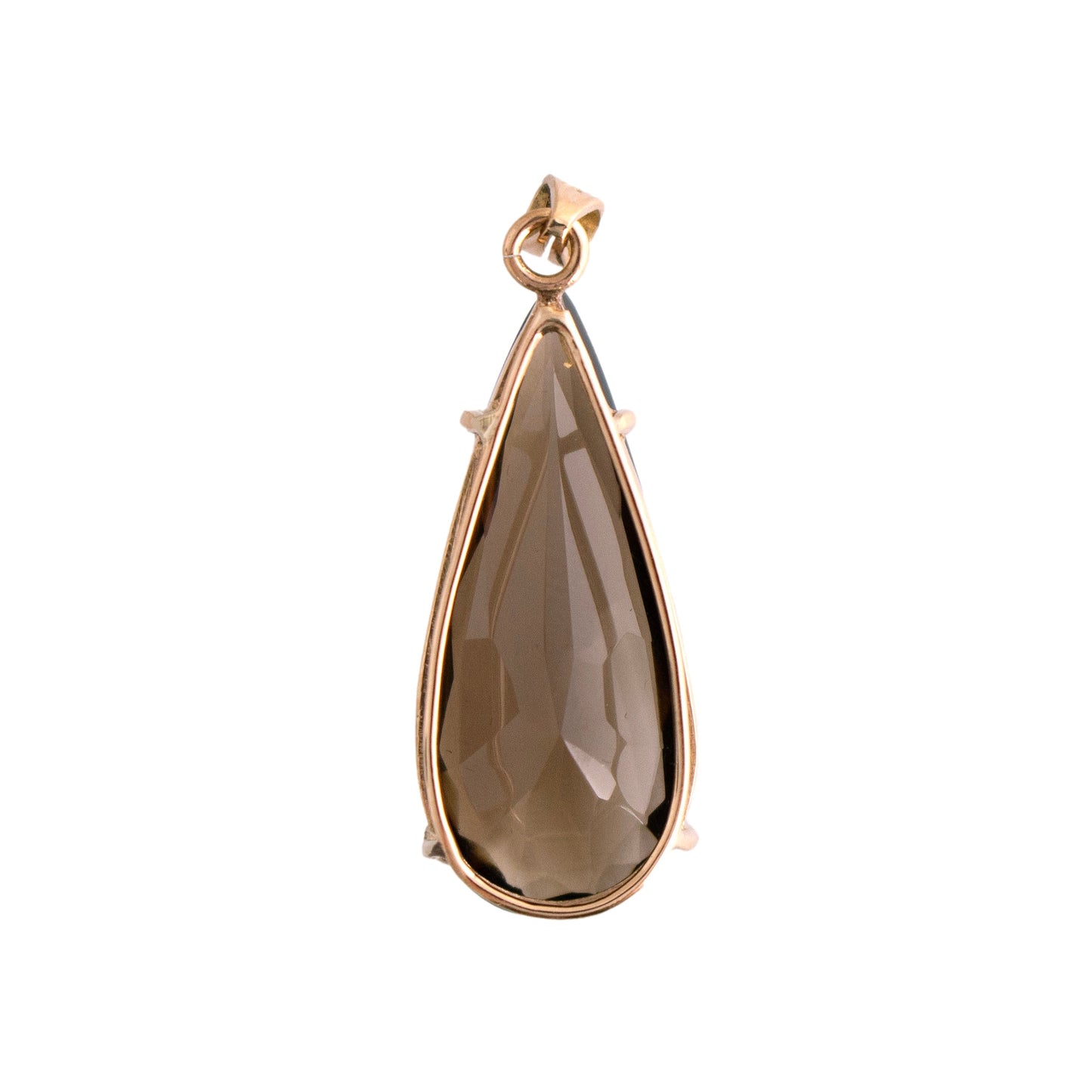 14K Gold Smoky Quartz Pendant