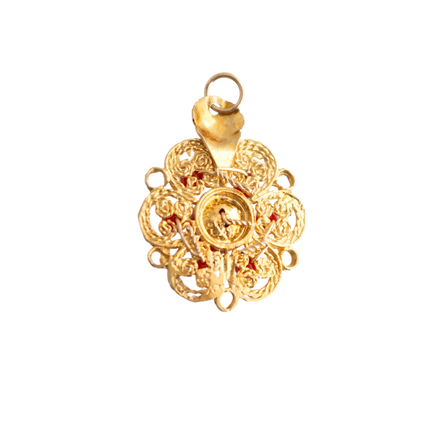 Coral Filigree Pendant