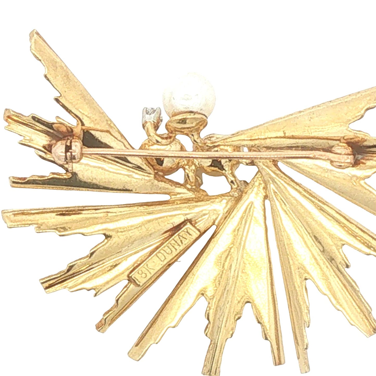 Henry Dunay Pearl and Diamond Modern Spray Brooch