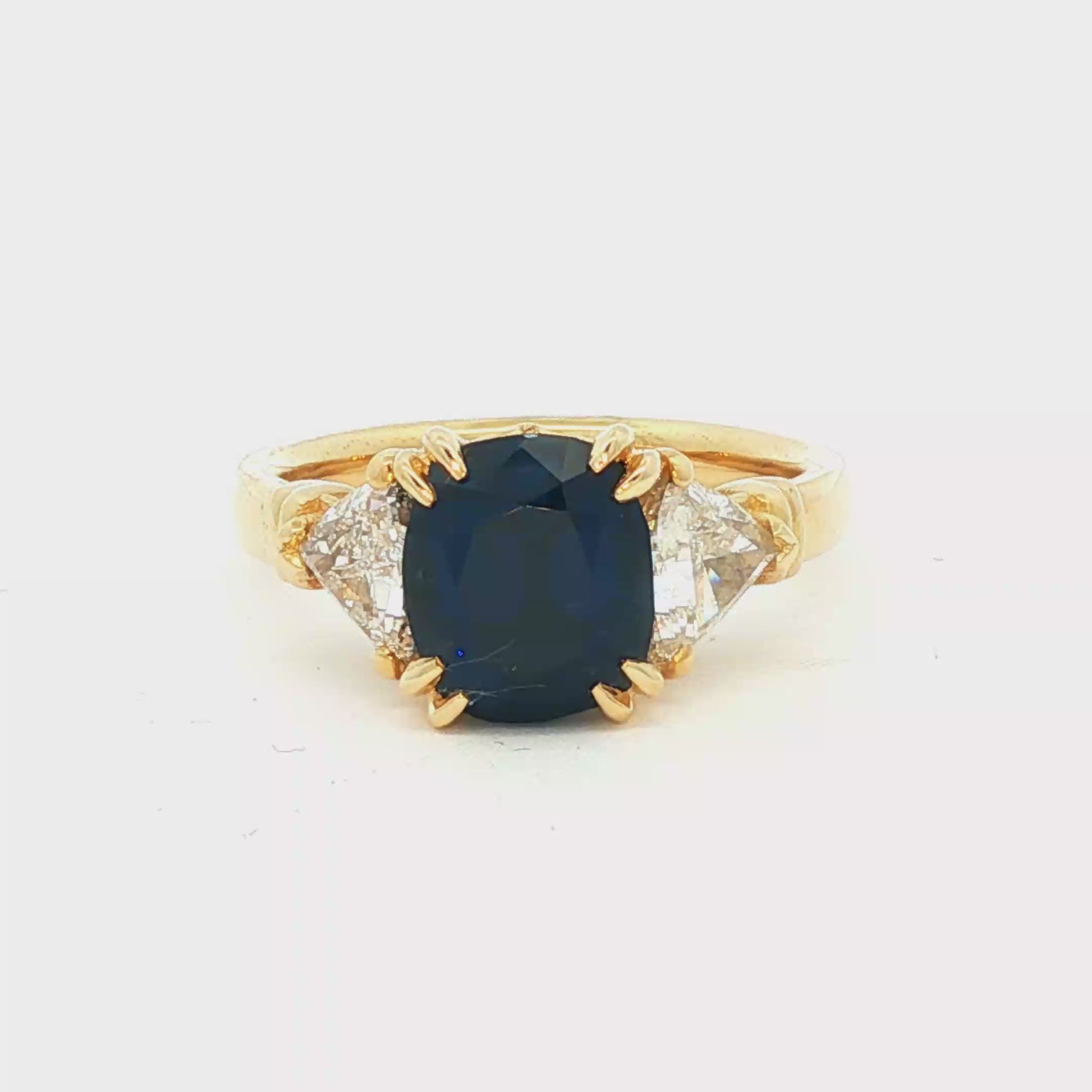 Sapphire and diamond vintage style ring