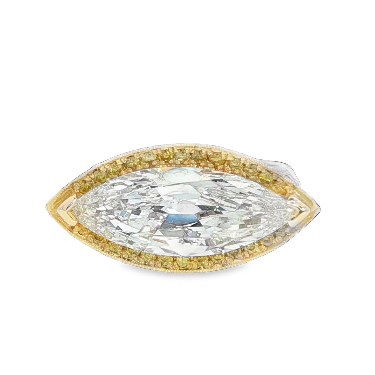 Horizontal 4 carat marquise diamond ring