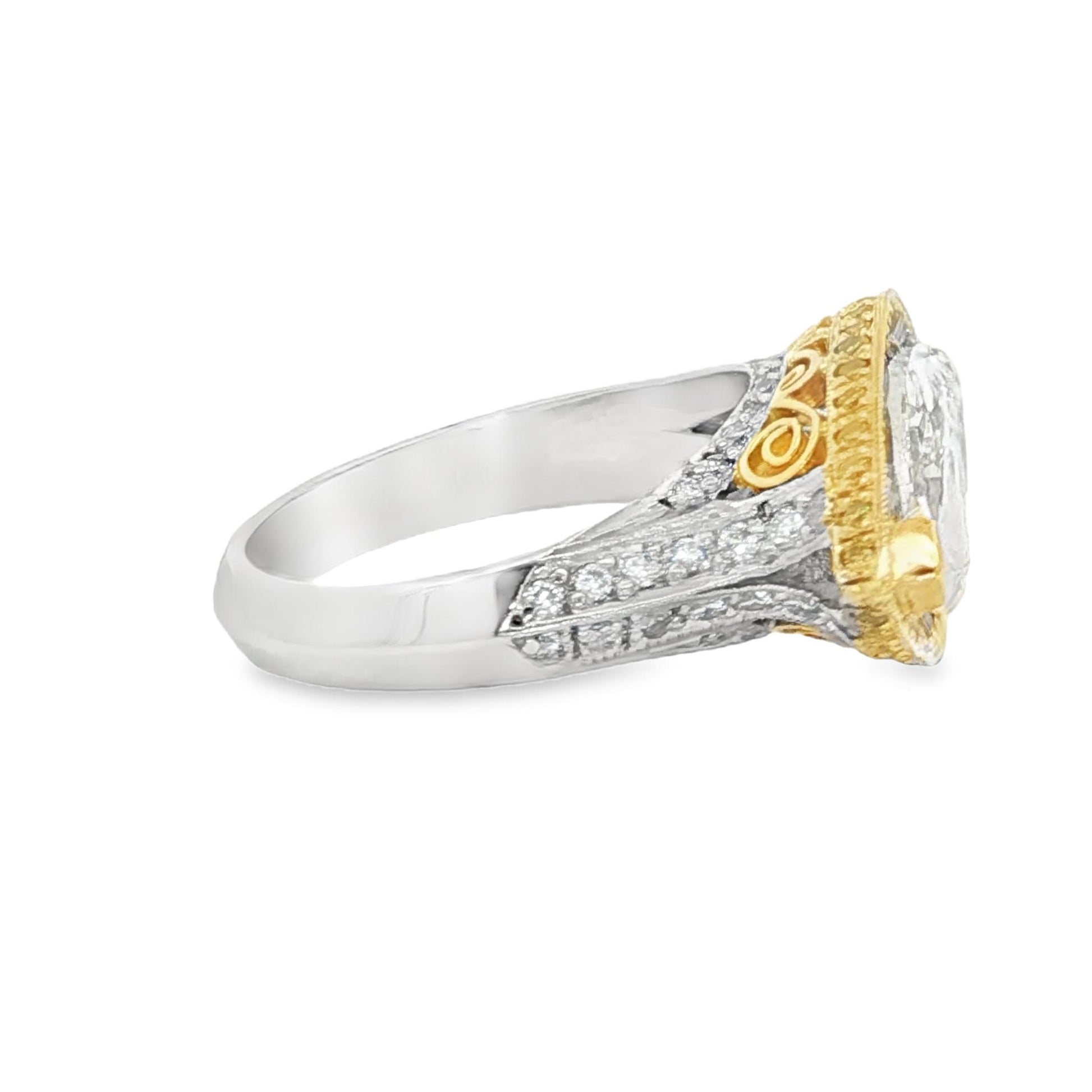 Horizontal 4 carat marquise diamond ring