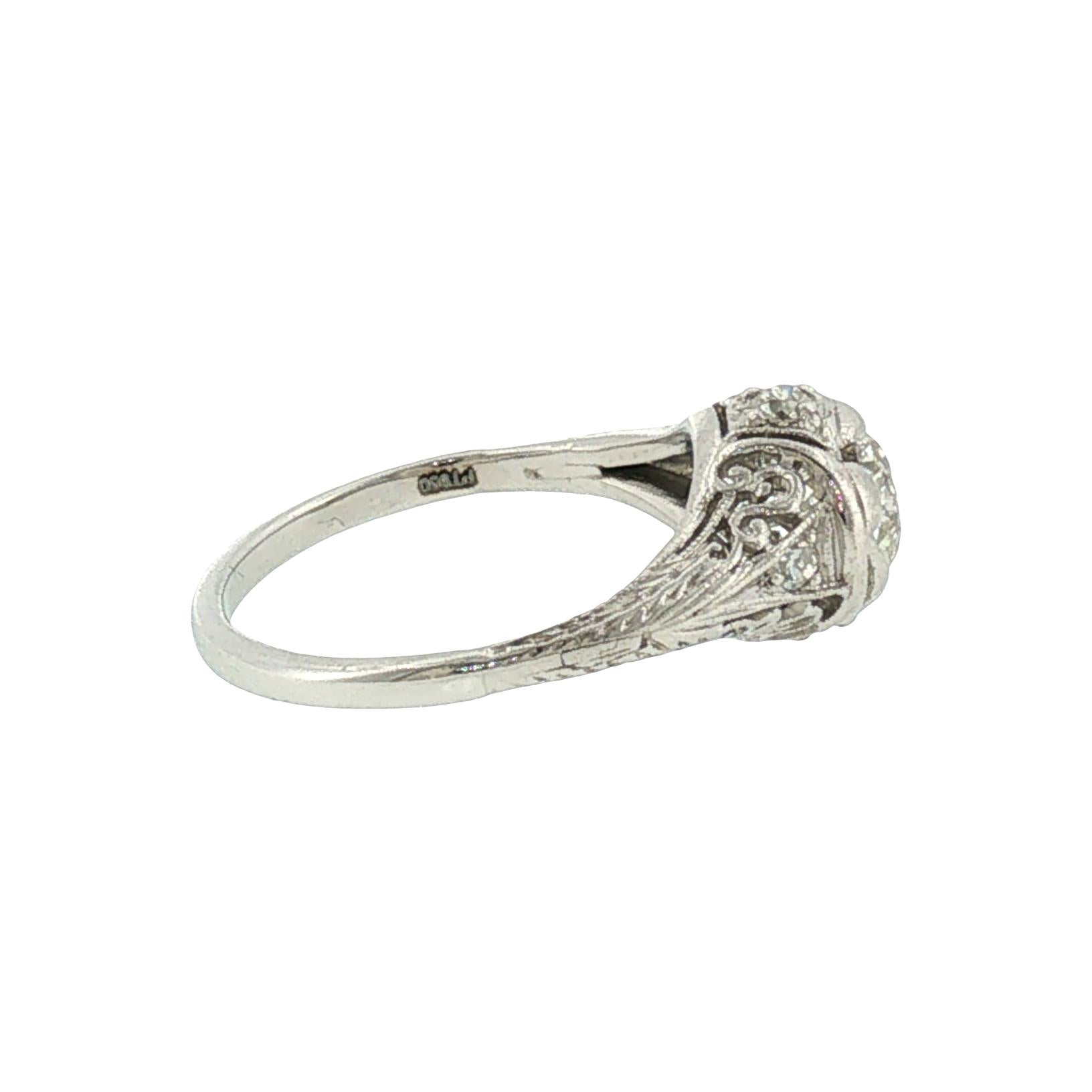 1920's Platinum 1.06ct Old European Cut Diamond Hand Fabricated Engagement RIng