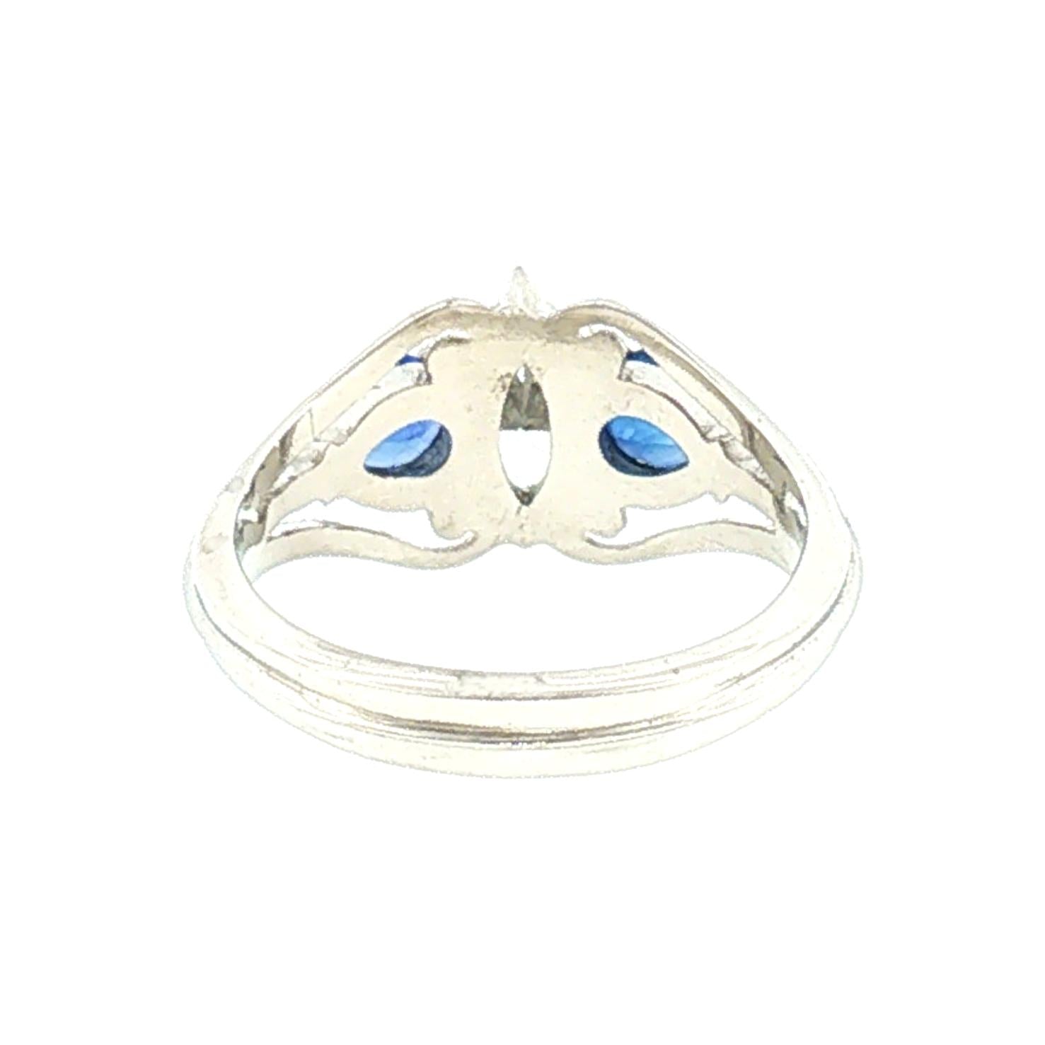 Repurposed .68ct Marquise Natural Diamond Set in a Platinum Vintage Style Ring