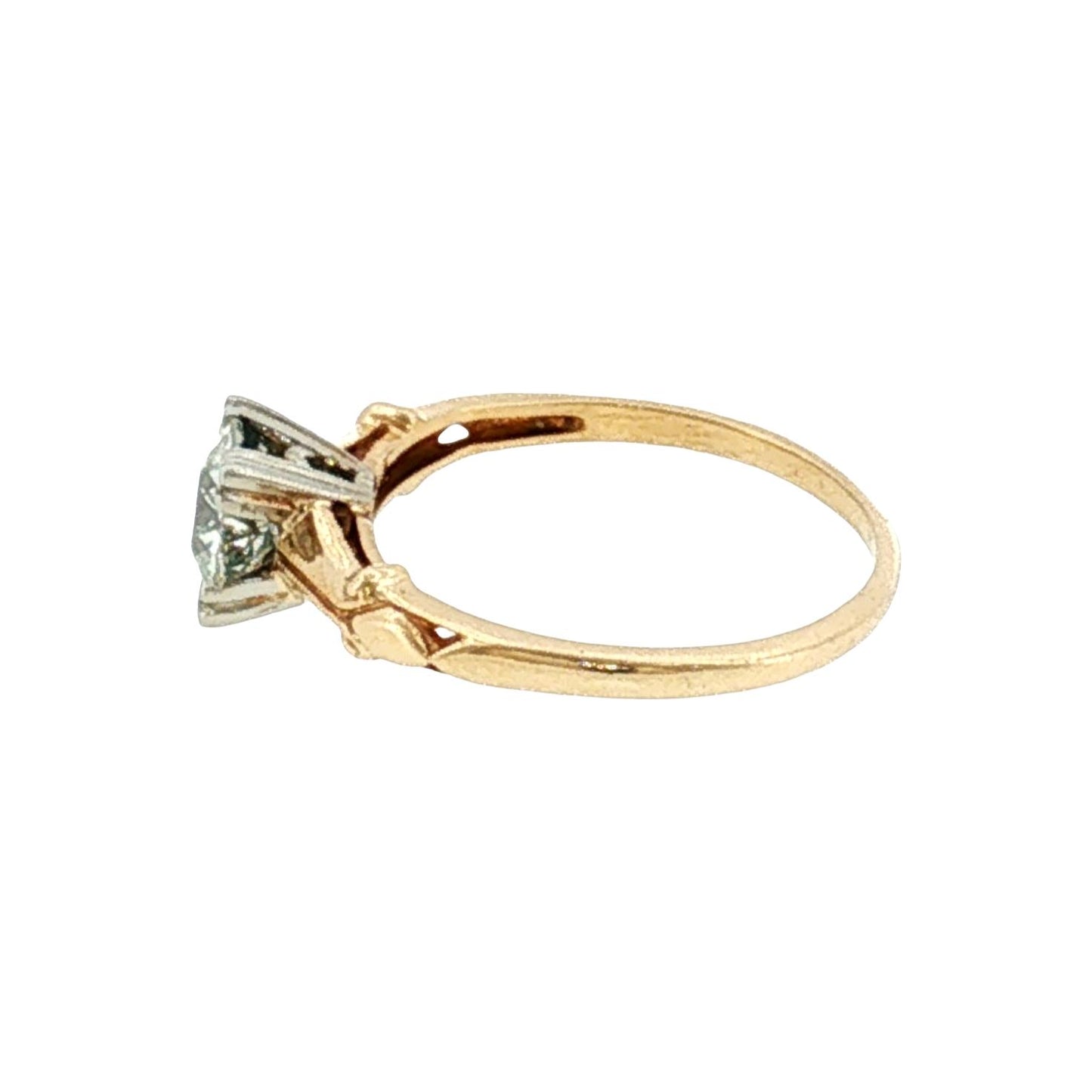 1940's 14k Two Tone .57 Carat Diamond Engagement Ring