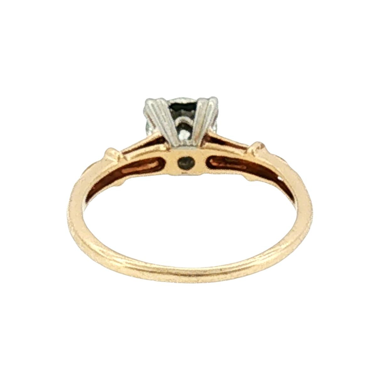 1940's 14k Two Tone .57 Carat Diamond Engagement Ring